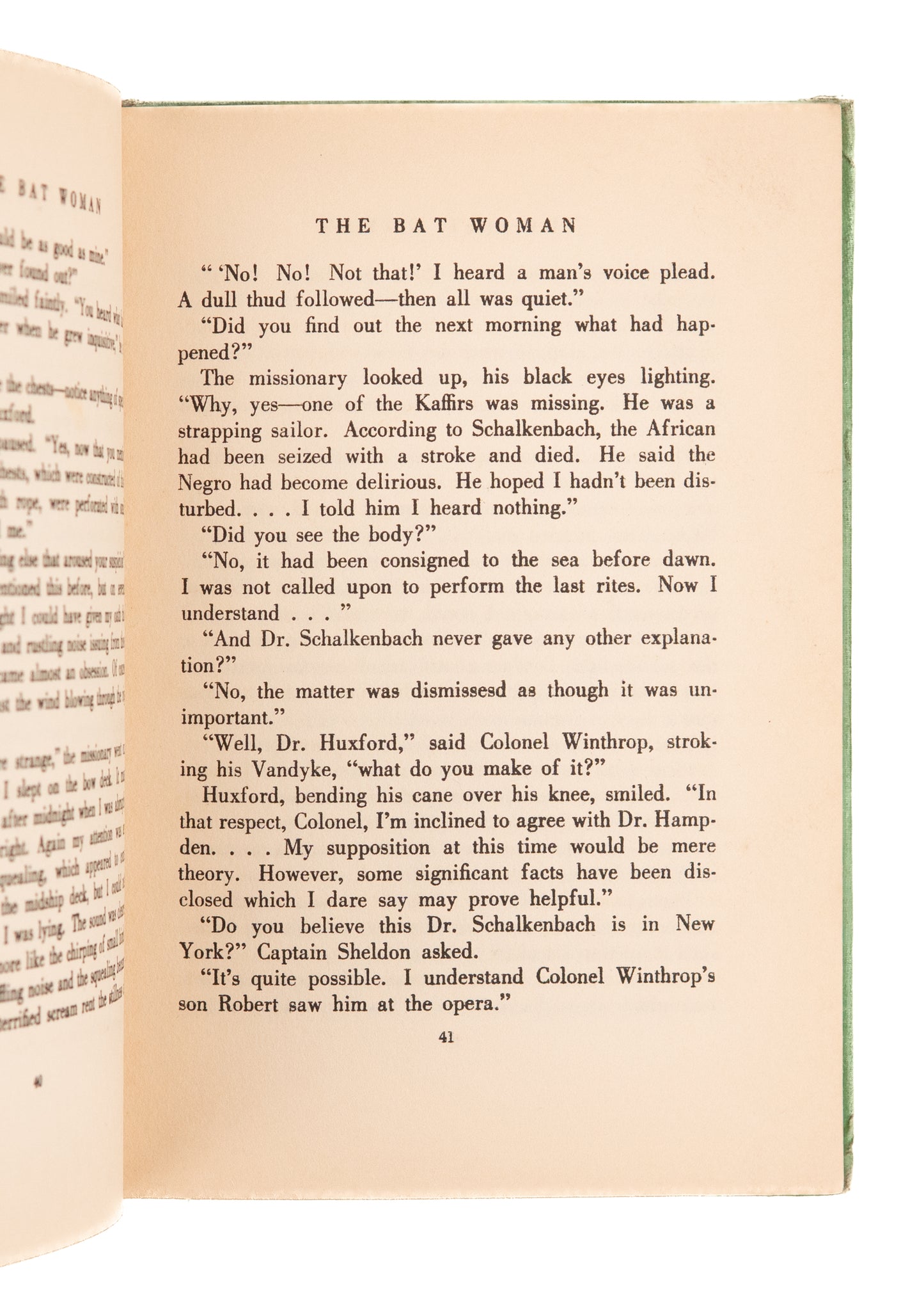 1938 CROMWELL GIBBONS. The Bat Woman. Outlandish Female Vampire Science Fiction.