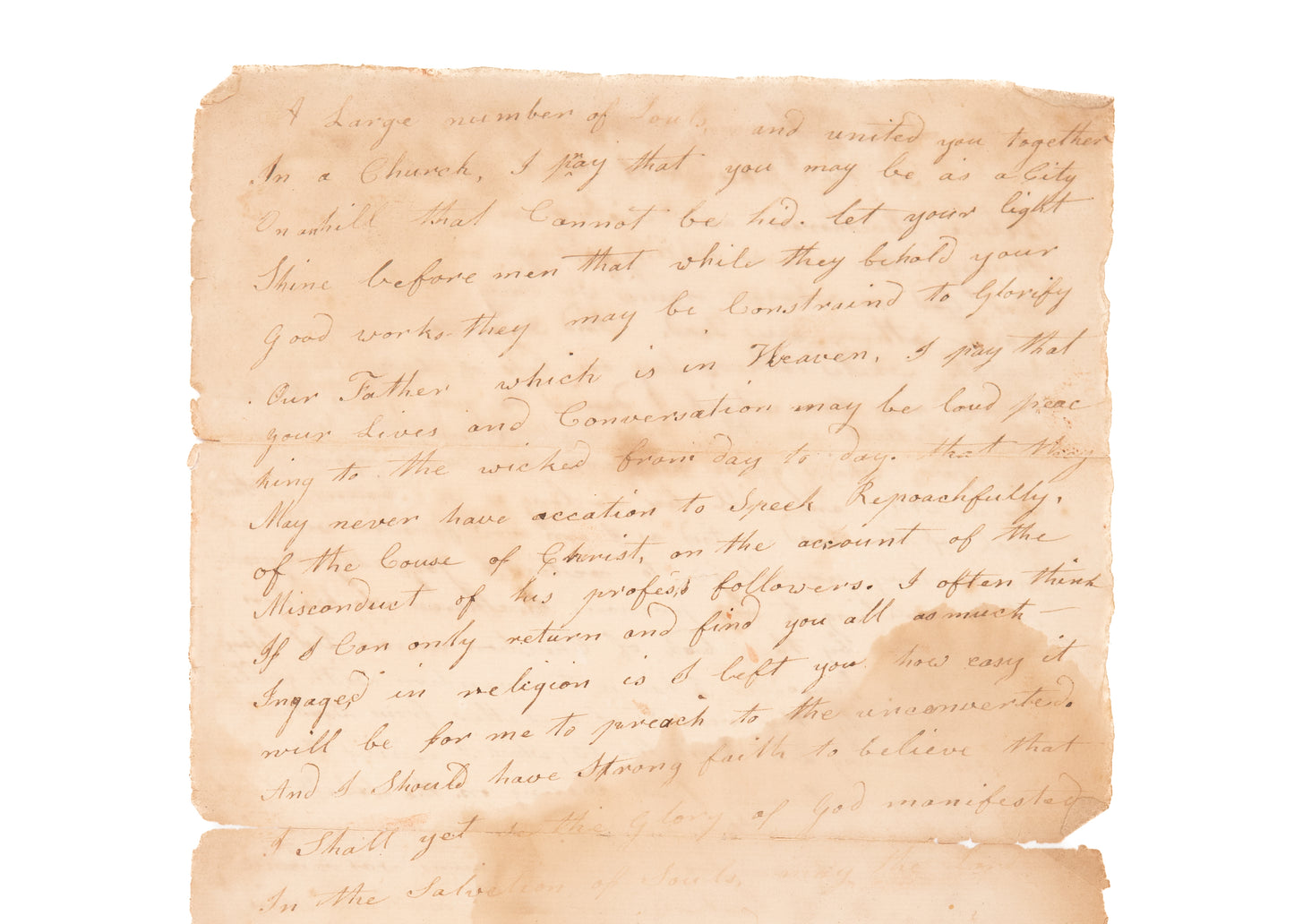 1814 JOHN COLBY. Exceptional Unpublished Letter by Freewill Baptist Revivalist