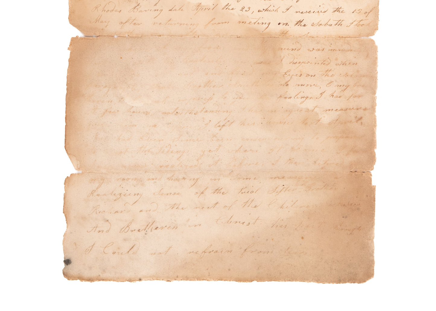 1814 JOHN COLBY. Exceptional Unpublished Letter by Freewill Baptist Revivalist