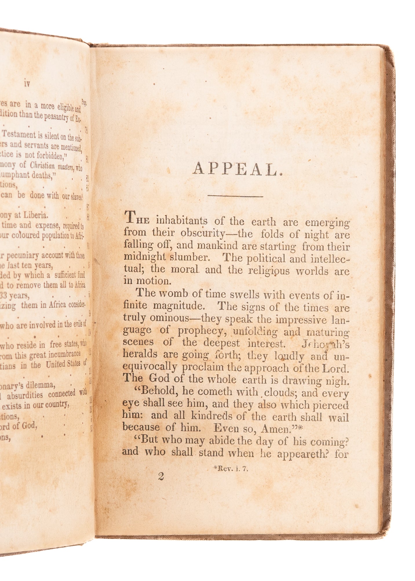 1833 JOHN HERSEY. An Appeal to Christians, on the Subject of Slavery. Methodist, Liberia, &c.