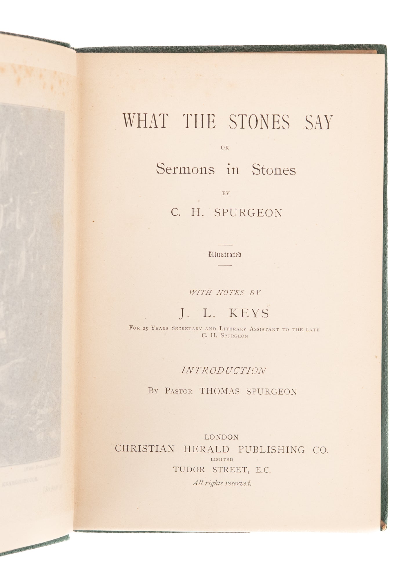 1895 C. H. Spurgeon. What the Stones Say. A Near Fine Victorian First Edition.