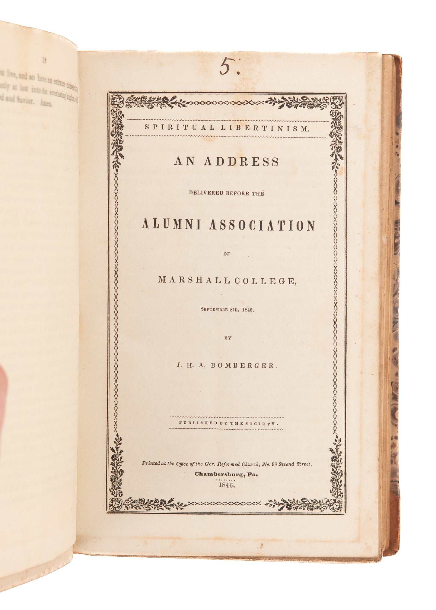 1838-1846 CAMPBELLITE - GERMAN REFORMED. Death of President Harrison and Rare on Alexander Campbell.