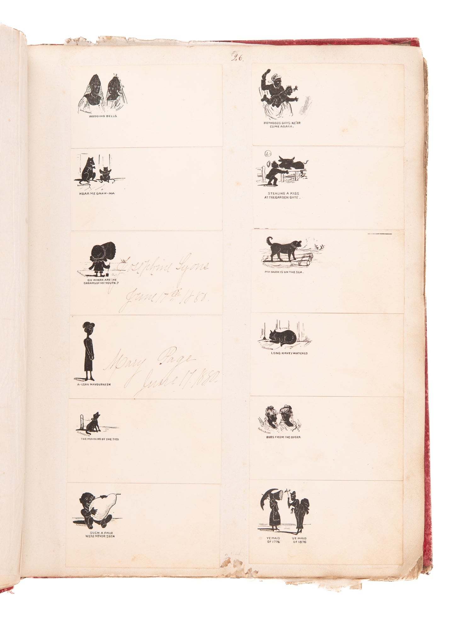 1876-1877 J. H. BUFFORD. Rare Lithography Sample Book Containing 399 Examples. Superb.