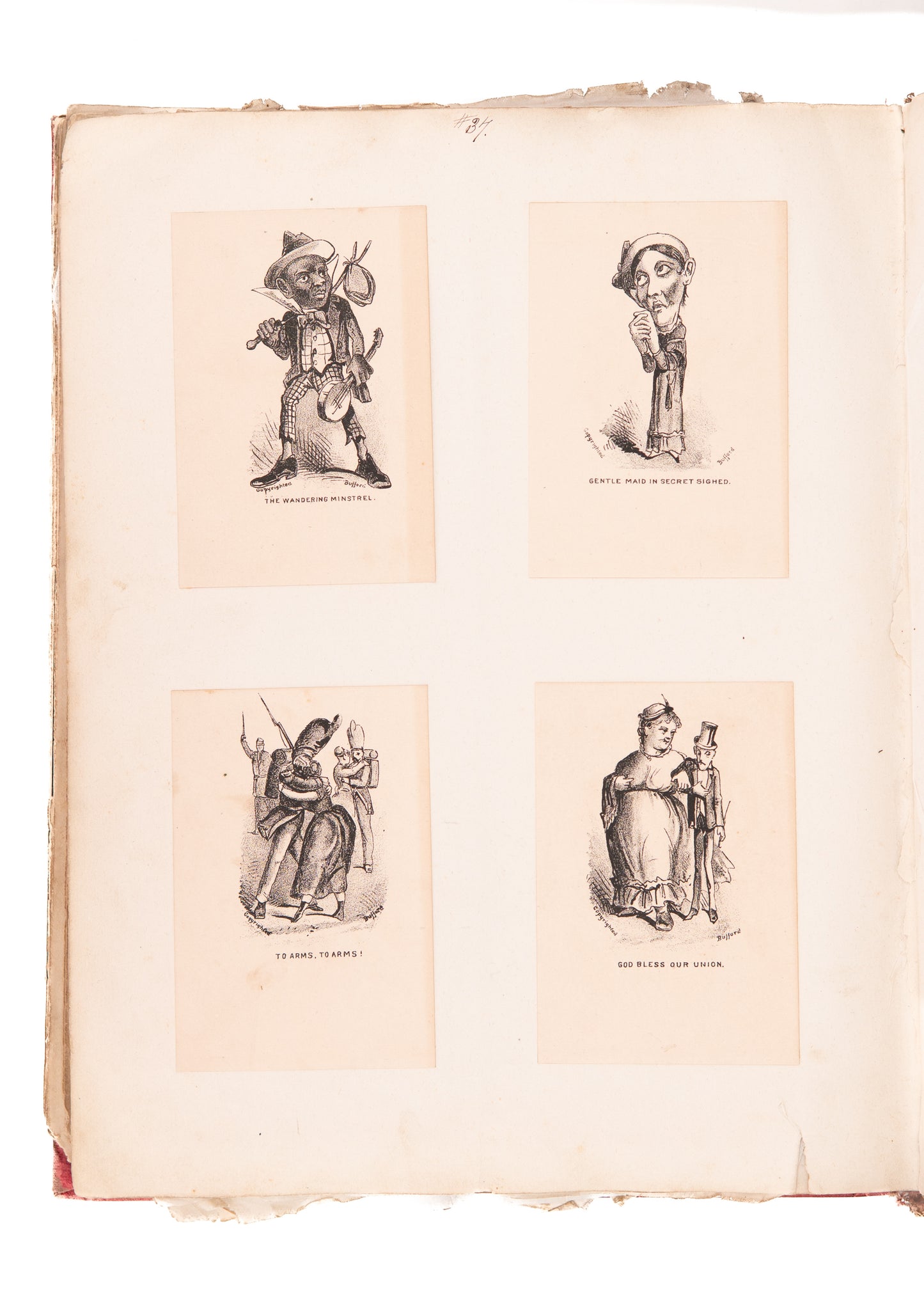 1876-1877 J. H. BUFFORD. Rare Lithography Sample Book Containing 399 Examples. Superb.