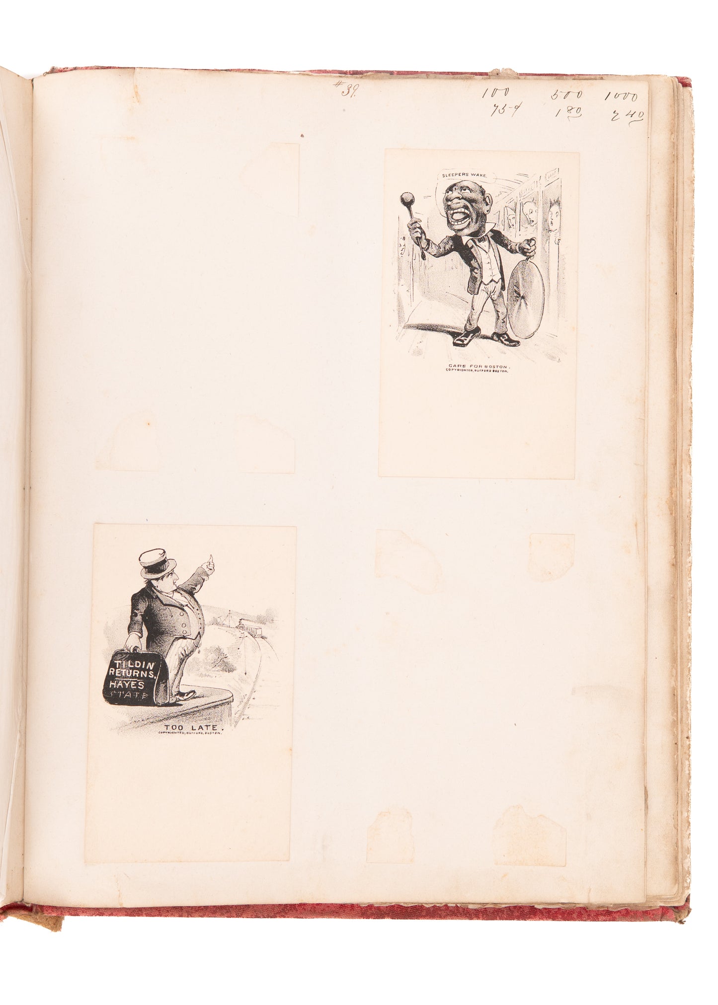 1876-1877 J. H. BUFFORD. Rare Lithography Sample Book Containing 399 Examples. Superb.