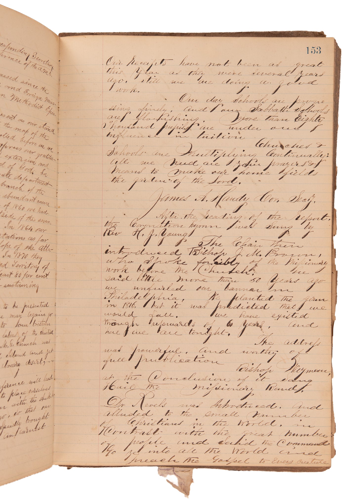 1868-1873 AFRICAN METHODIST EPISCOPAL CHURCH. 300pp Unpublished MSs of Minutes Following Civil War.