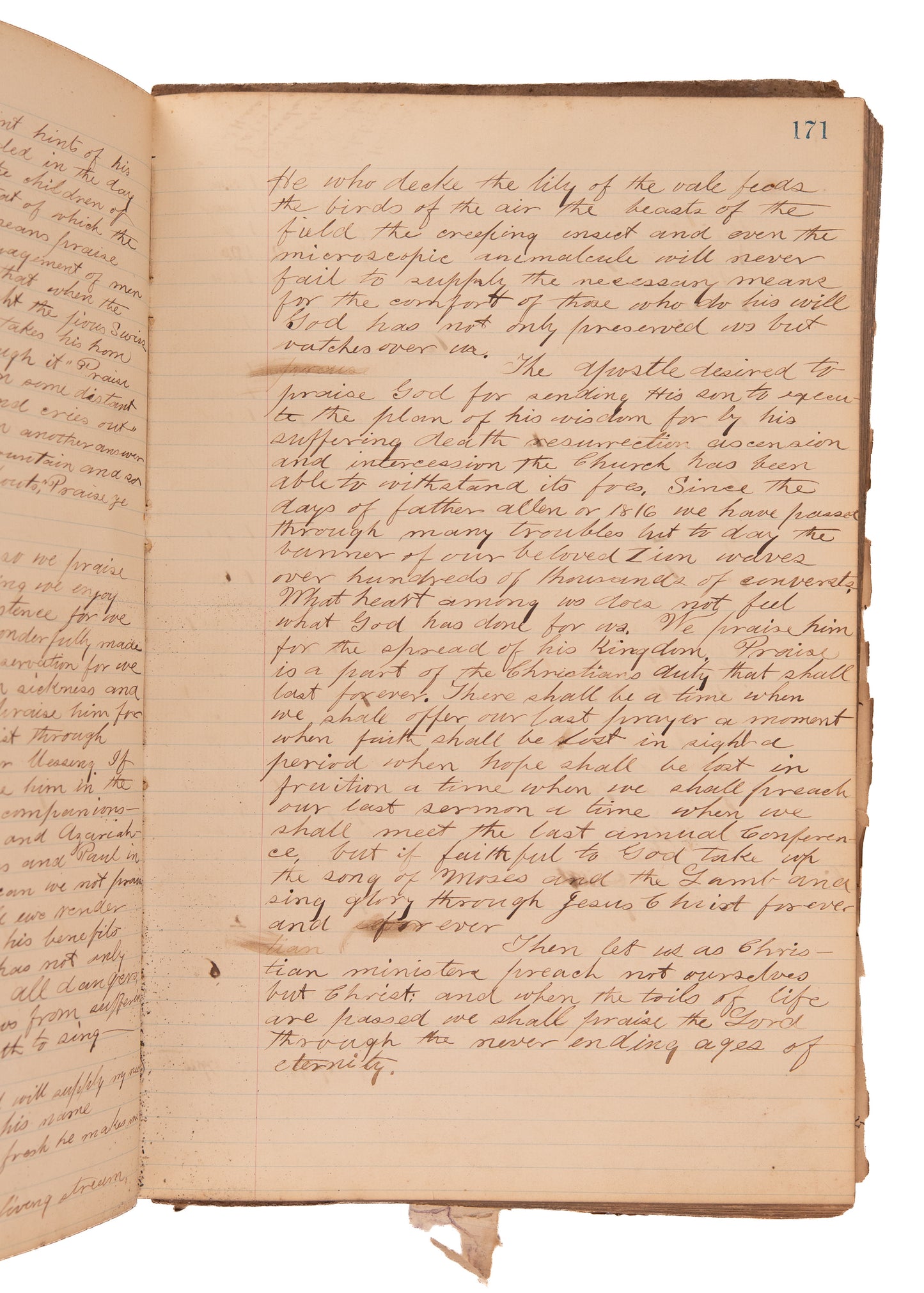 1868-1873 AFRICAN METHODIST EPISCOPAL CHURCH. 300pp Unpublished MSs of Minutes Following Civil War.