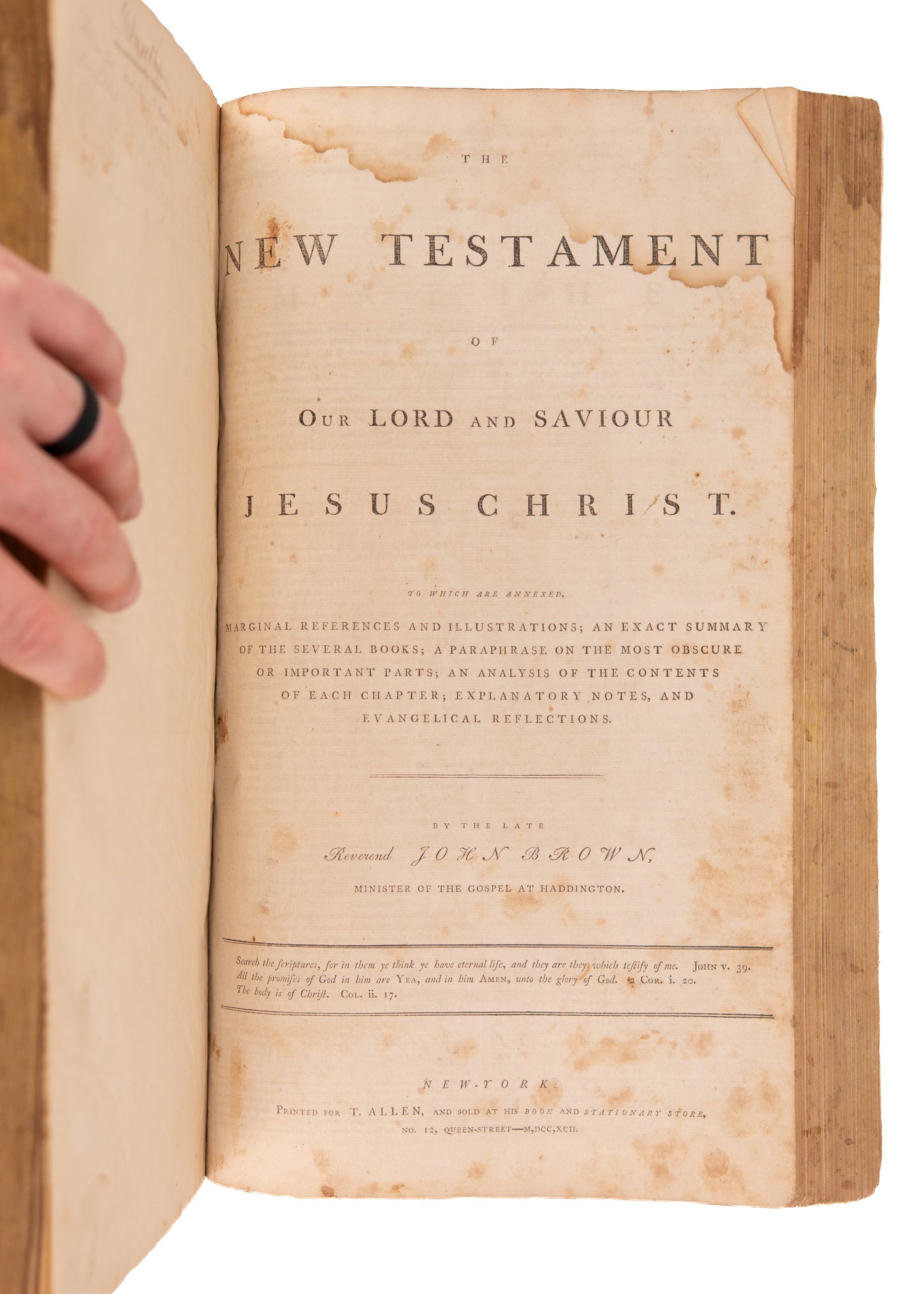 1792 THE GEORGE WASHINGTON BIBLE - Washington Commissioned First Bible Printed in New York.