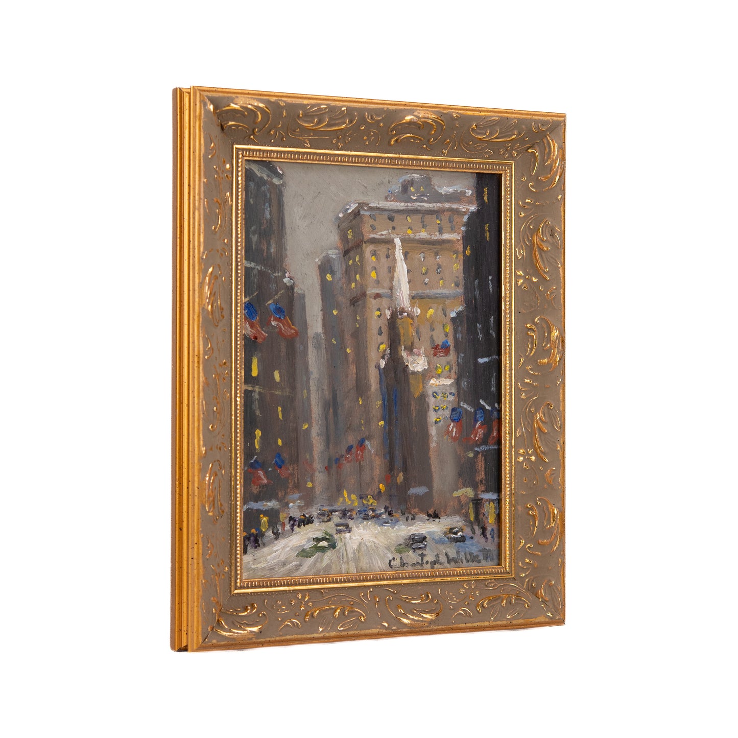 2020 NEW YORK CITY IN THE SNOW. Charming Homage to Guy Carleton Wiggins by Impressionist, Christopher Willett