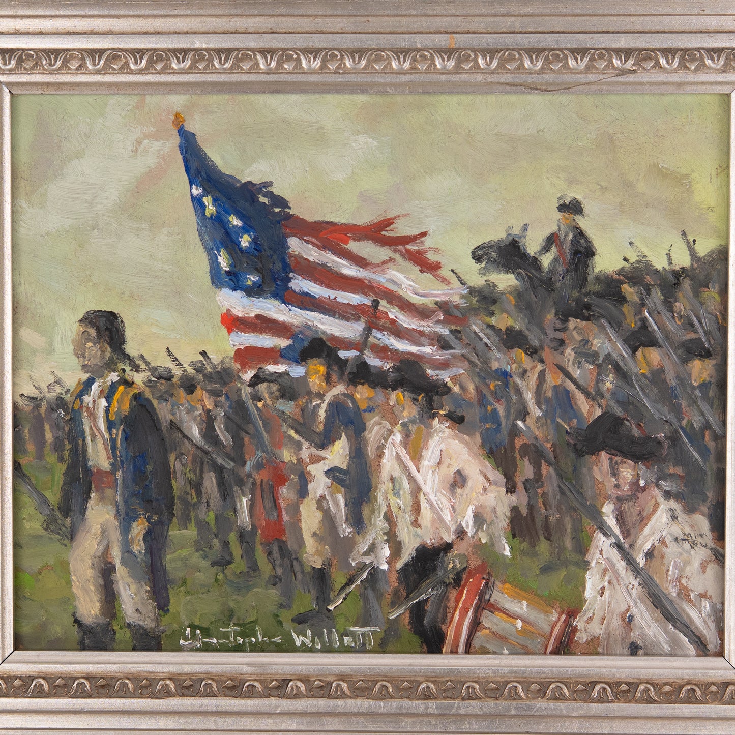 1777 GEORGE WASHINGTON. The Battle of Brandywine by Impressionist, Christopher Willett.