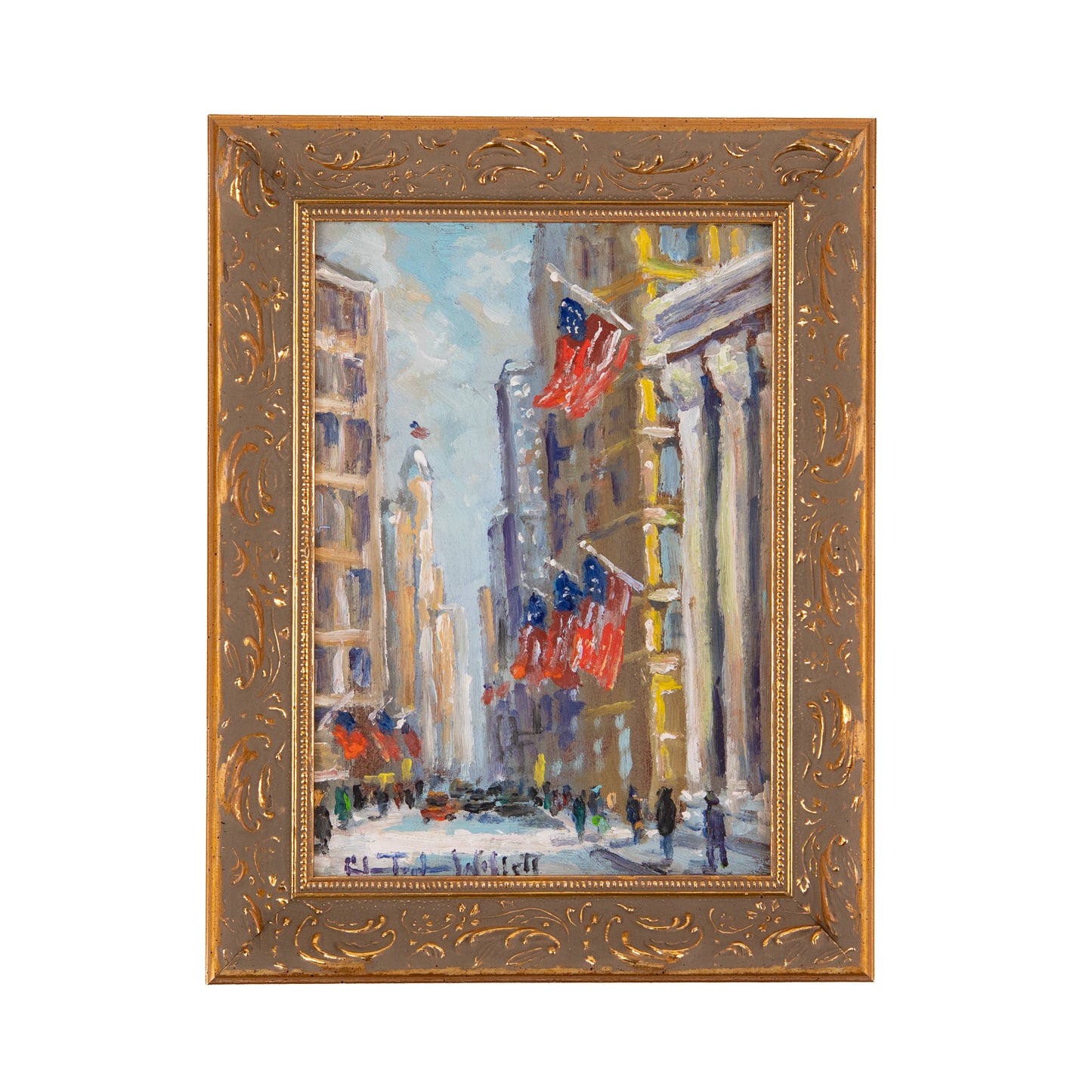 2020 PARK AVE NEW YORK CITY IN SNOW. Charming Homage to Guy Carleton Wiggins by Impressionist, Christopher Willett