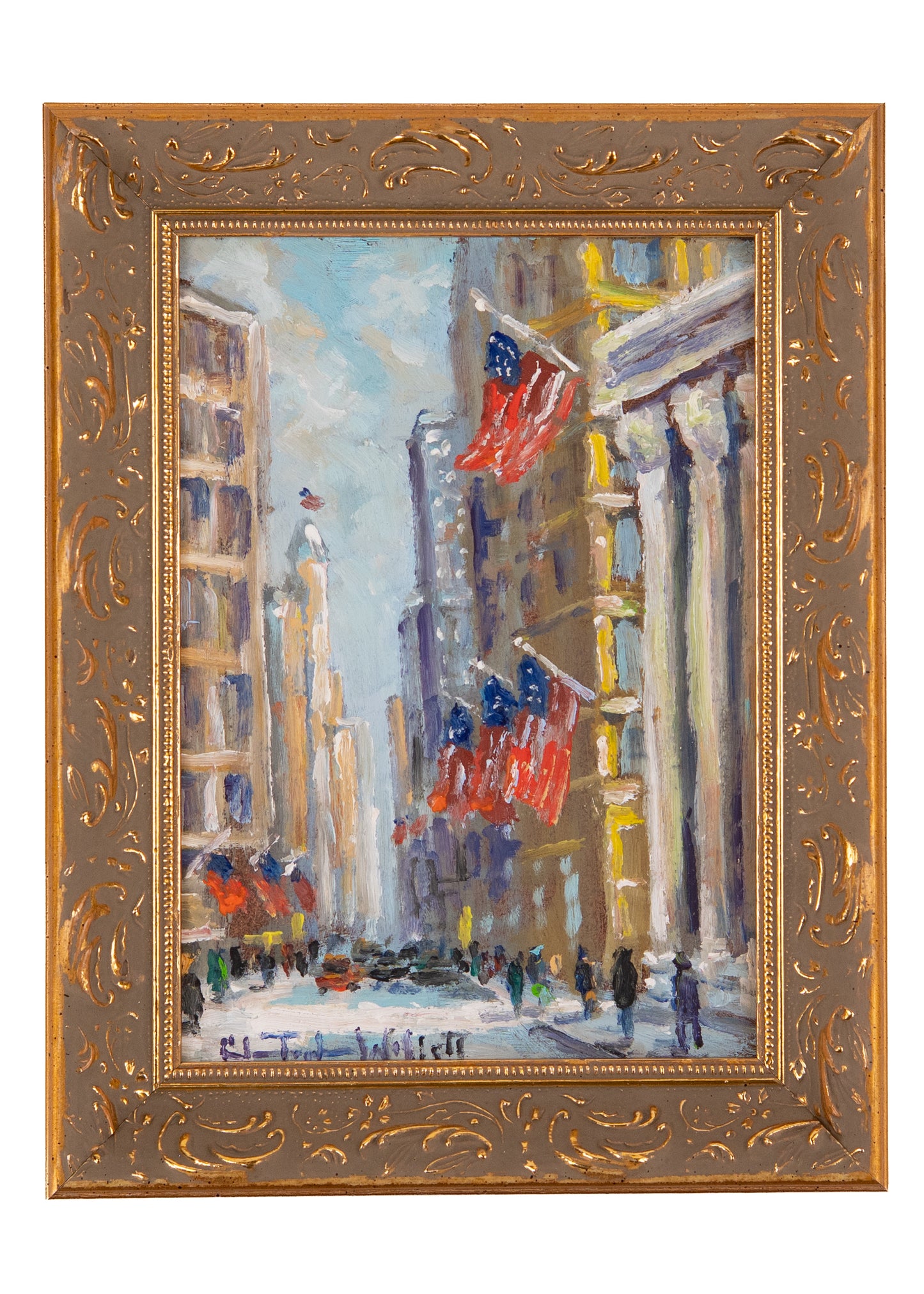 2020 PARK AVE NEW YORK CITY IN SNOW. Charming Homage to Guy Carleton Wiggins by Impressionist, Christopher Willett