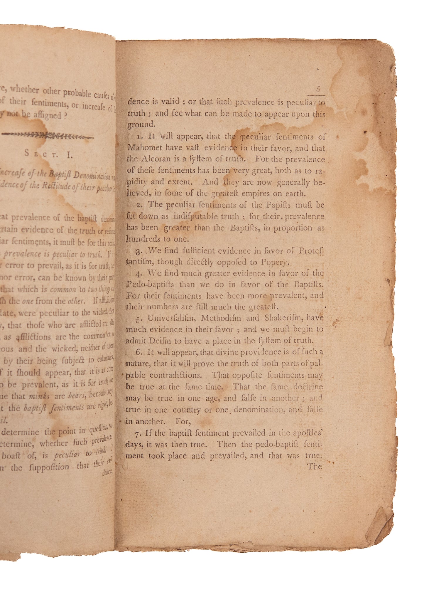 1794 NOAH WORCESTER. Important Early History of the Baptists & Baptist Revival in America.