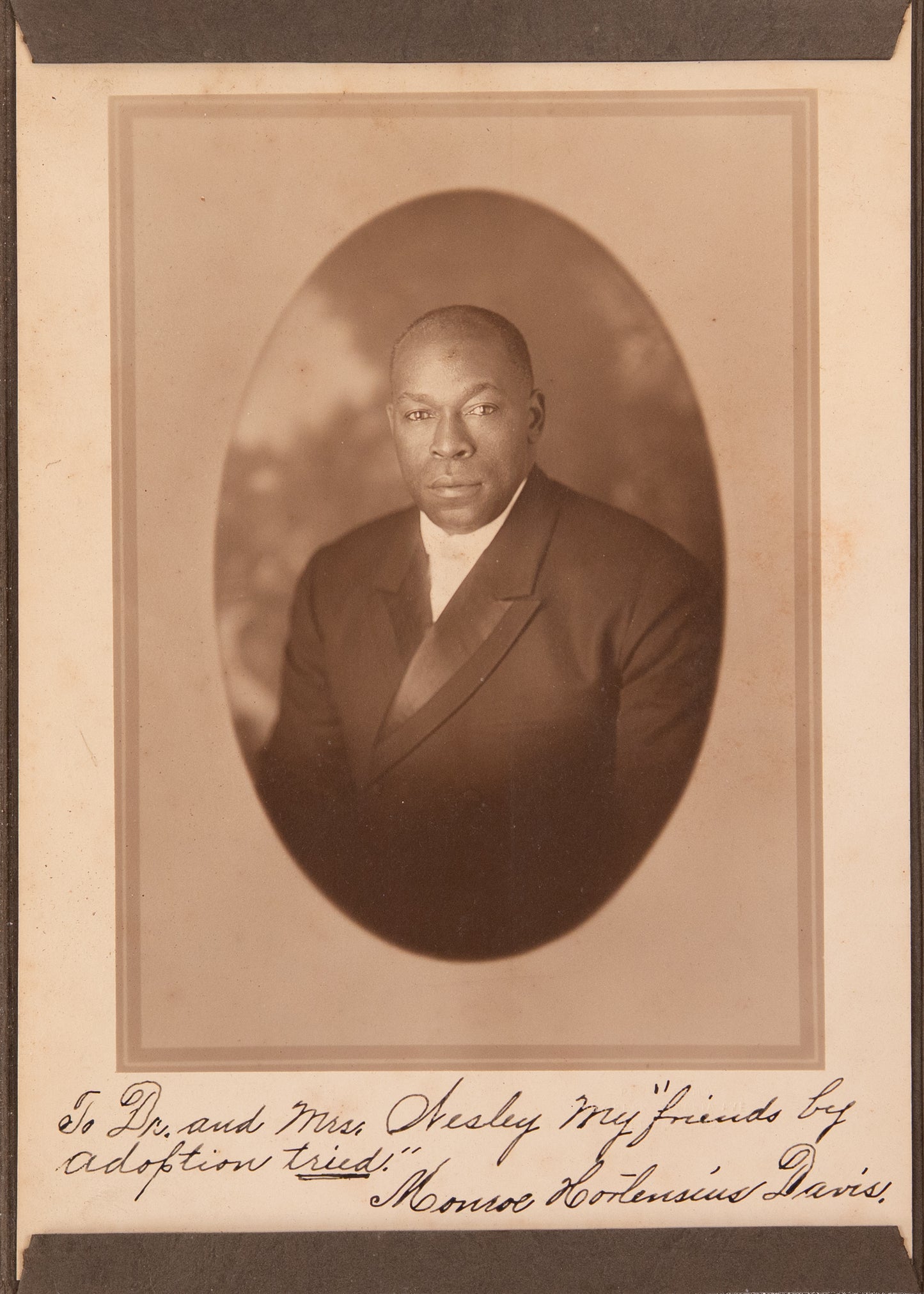 1924 MONROE HORTENSIUS DAVIS. Bishop African Methodist Episcopal Church - Autographed Photograph.