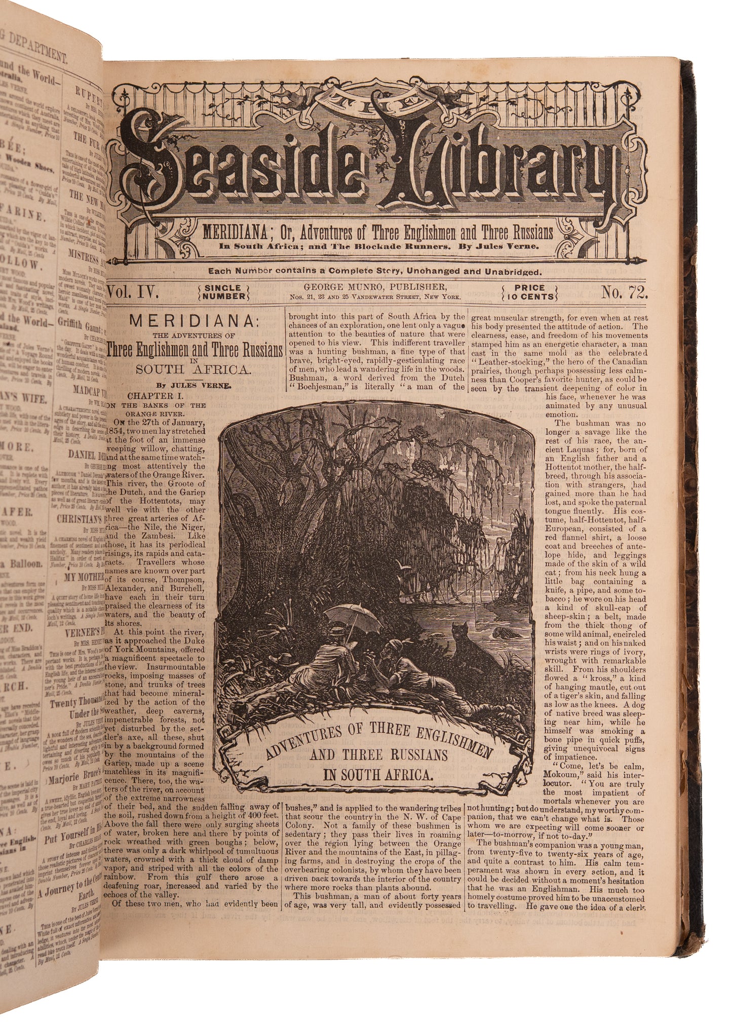 1870's JULES VERNE. From Earth to the Moon! The Mysterious Island, etc. Rare Verne Dime Novel Editions.