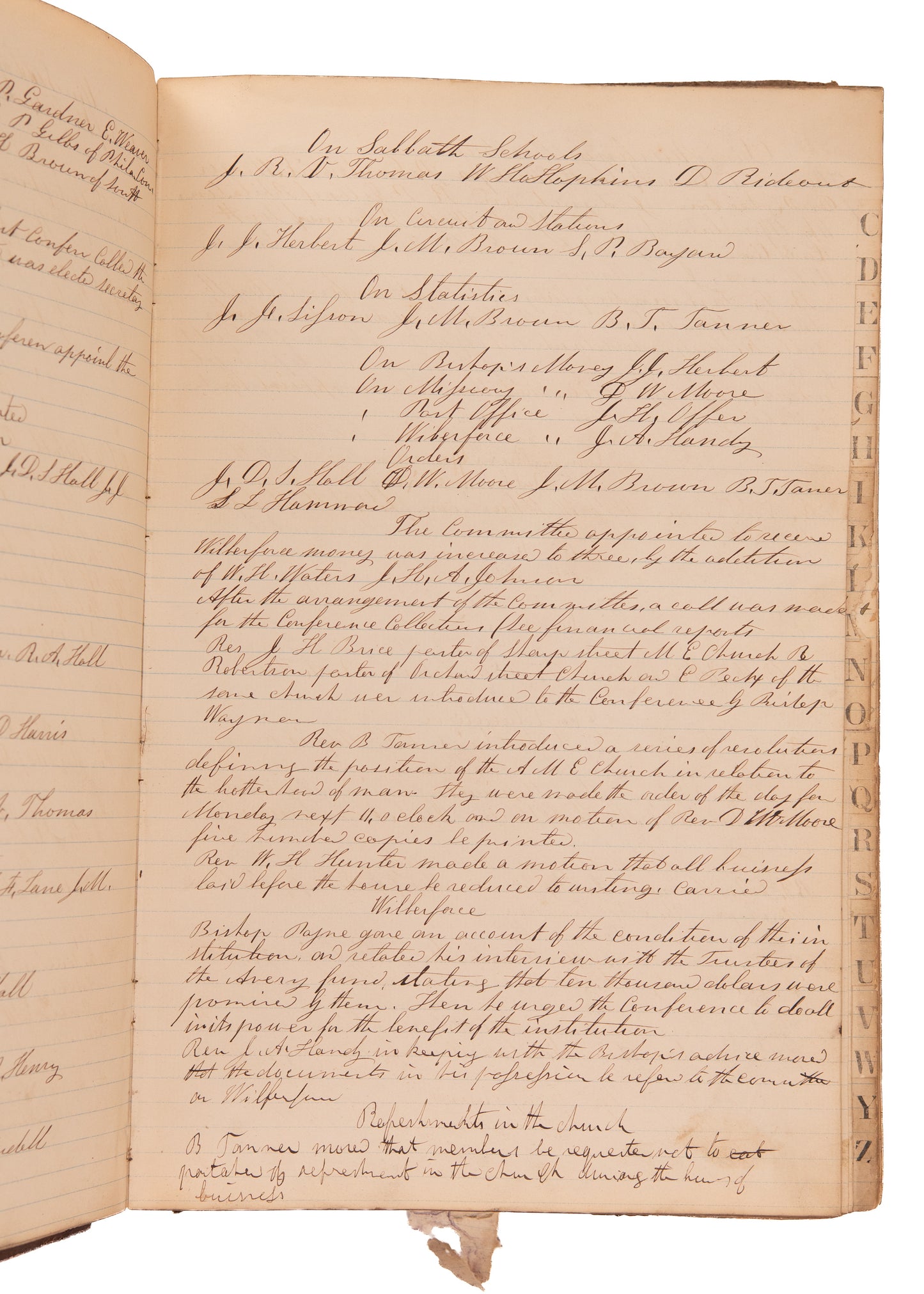 1868-1873 AFRICAN METHODIST EPISCOPAL CHURCH. 300pp Unpublished MSs of Minutes Following Civil War.