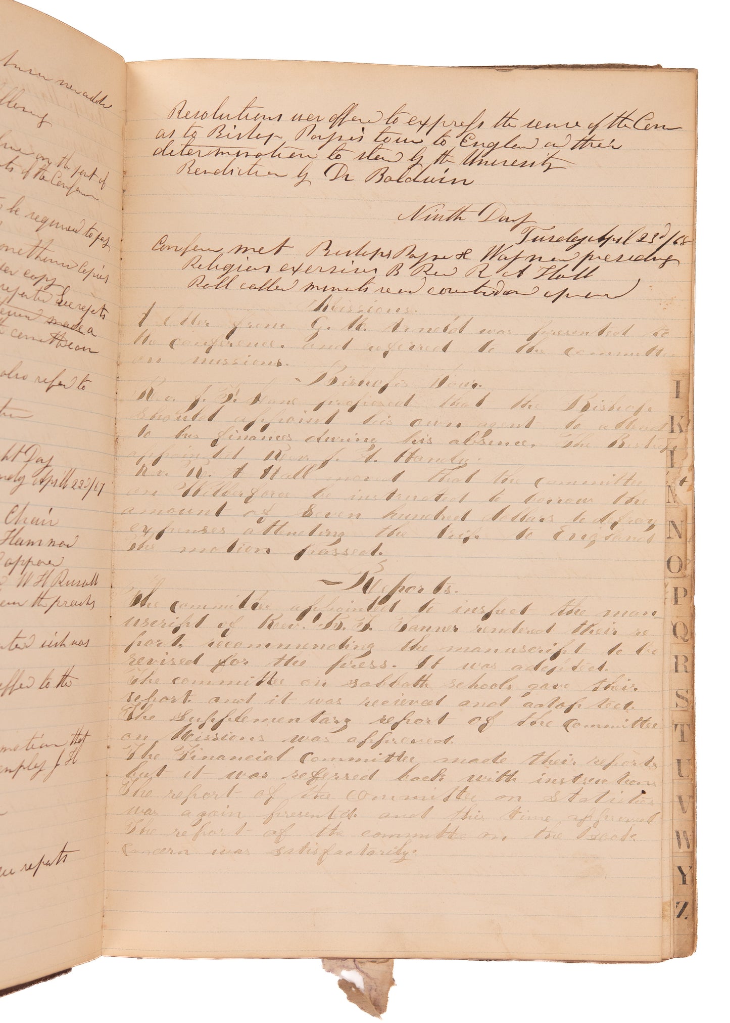 1868-1873 AFRICAN METHODIST EPISCOPAL CHURCH. 300pp Unpublished MSs of Minutes Following Civil War.