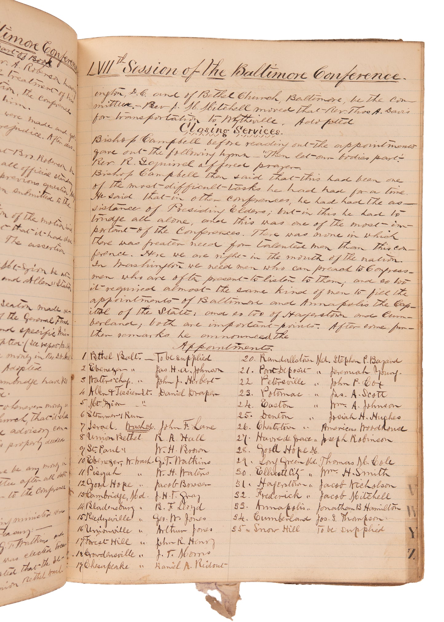 1868-1873 AFRICAN METHODIST EPISCOPAL CHURCH. 300pp Unpublished MSs of Minutes Following Civil War.