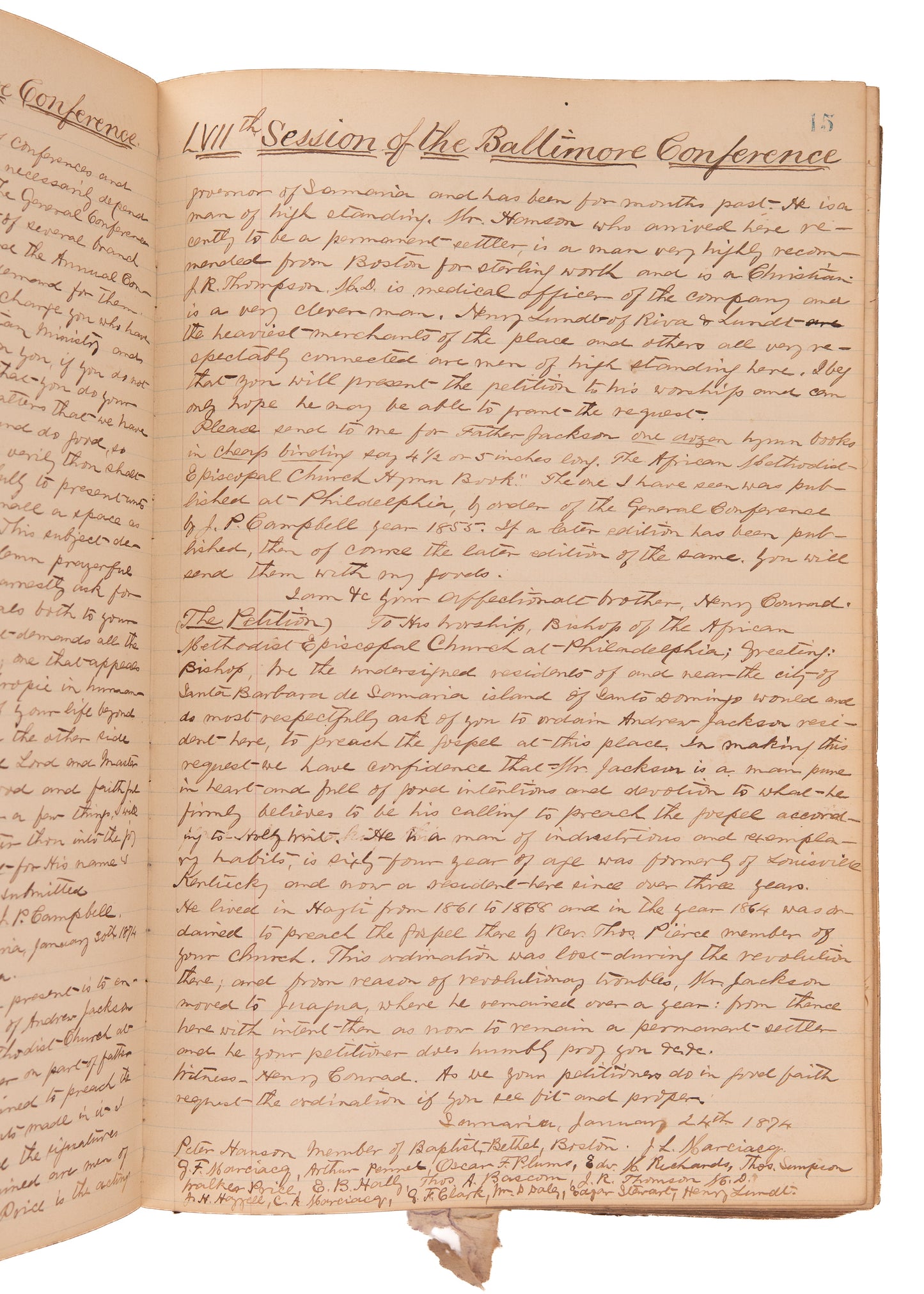1868-1873 AFRICAN METHODIST EPISCOPAL CHURCH. 300pp Unpublished MSs of Minutes Following Civil War.