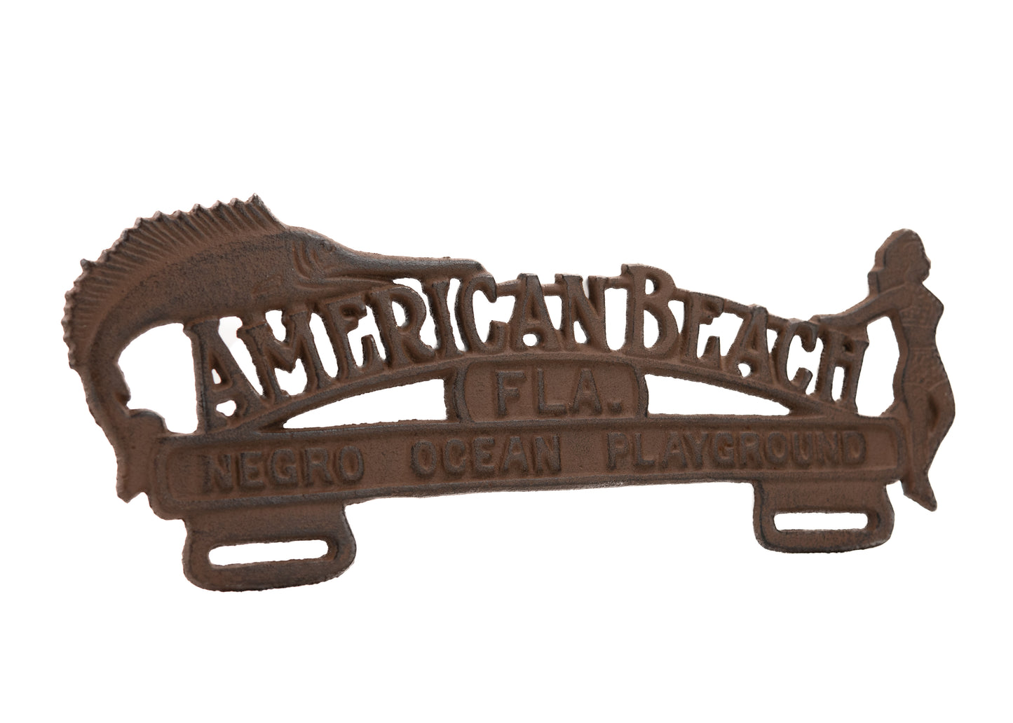 1930 NEGRO OCEAN PLAYGROUND. Rare Iron Sign for American "Negro" Beach in Florida.