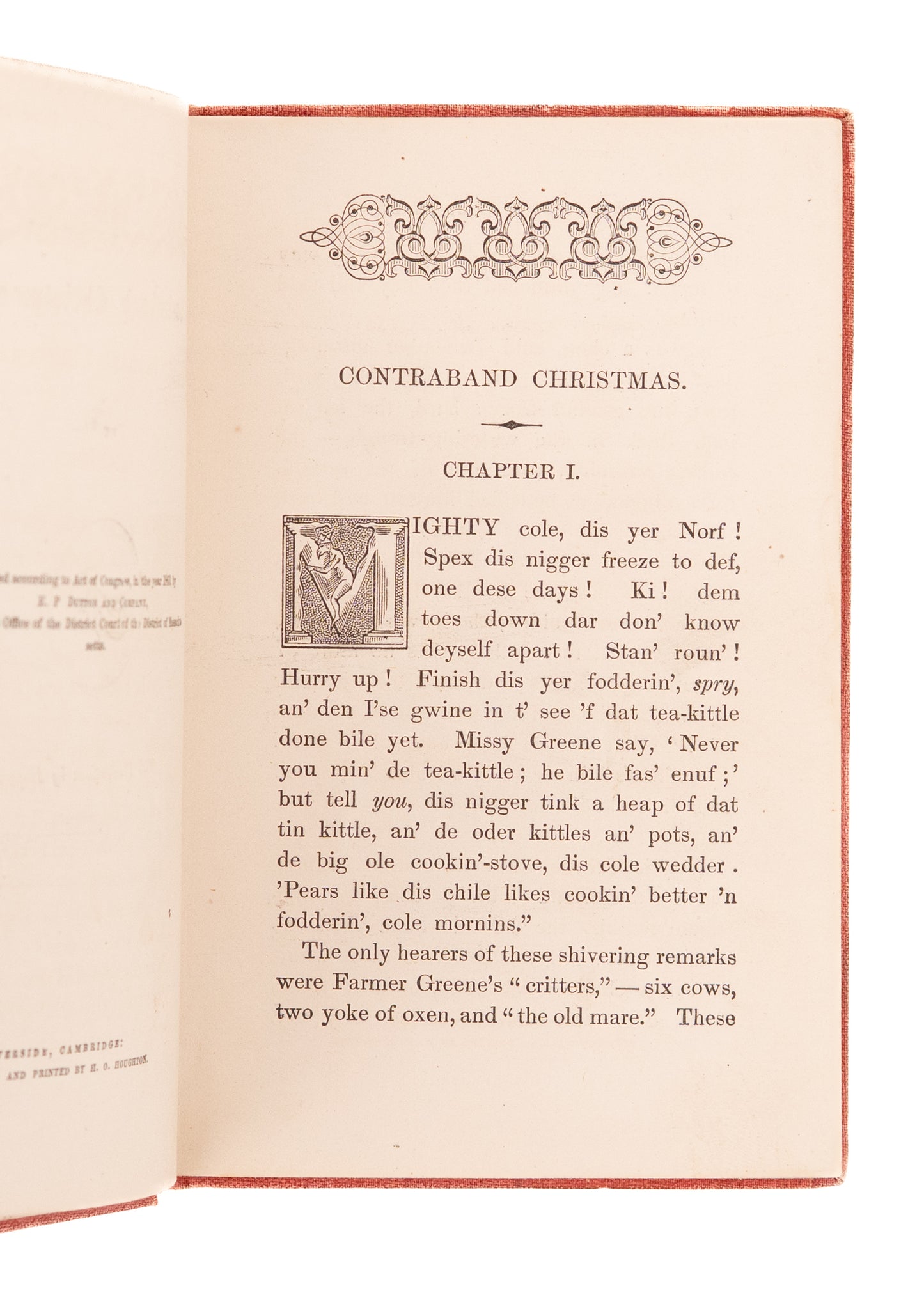 1865 FREED SLAVES' FIRST CHRISTMAS. Rare Novel on Freedmen's First Christmas & Meaning of the "N" Word.