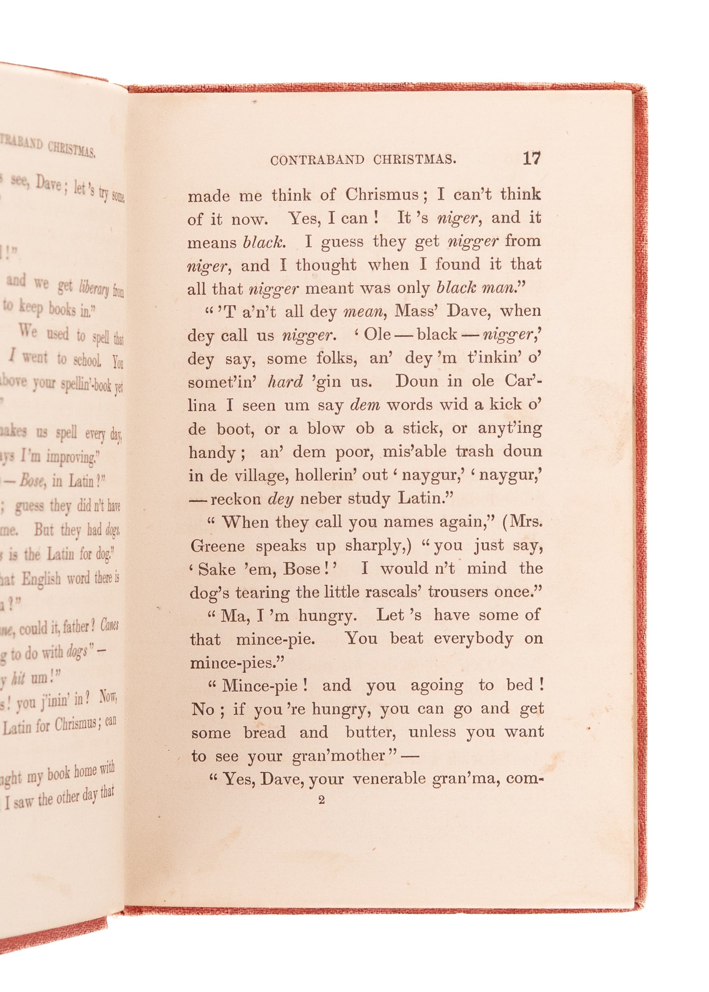 1865 FREED SLAVES' FIRST CHRISTMAS. Rare Novel on Freedmen's First Christmas & Meaning of the "N" Word.