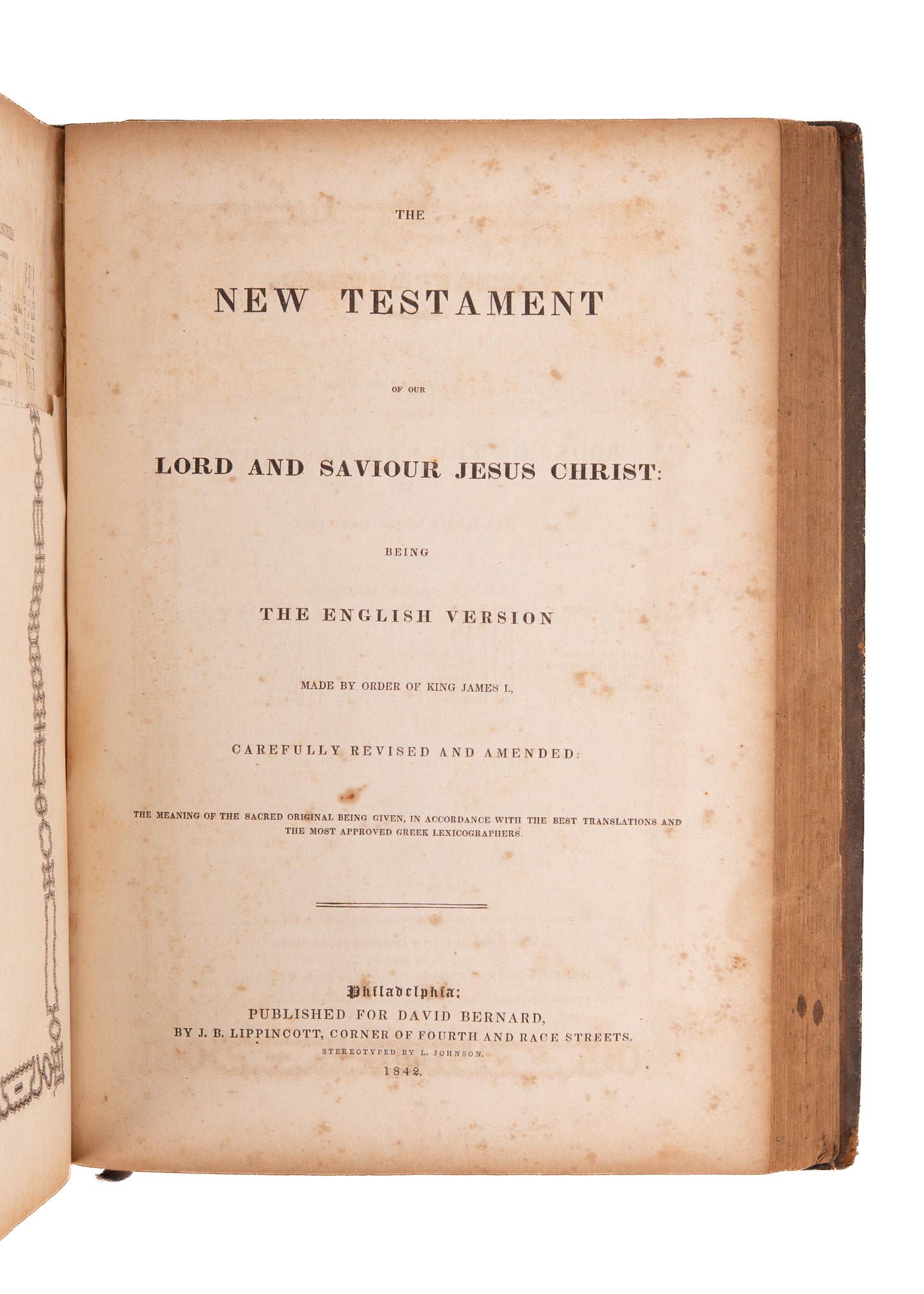 1842 BERNARD BAPTIST BIBLE. The Baptist Translation the Led to the Formation of the American Bible Union.