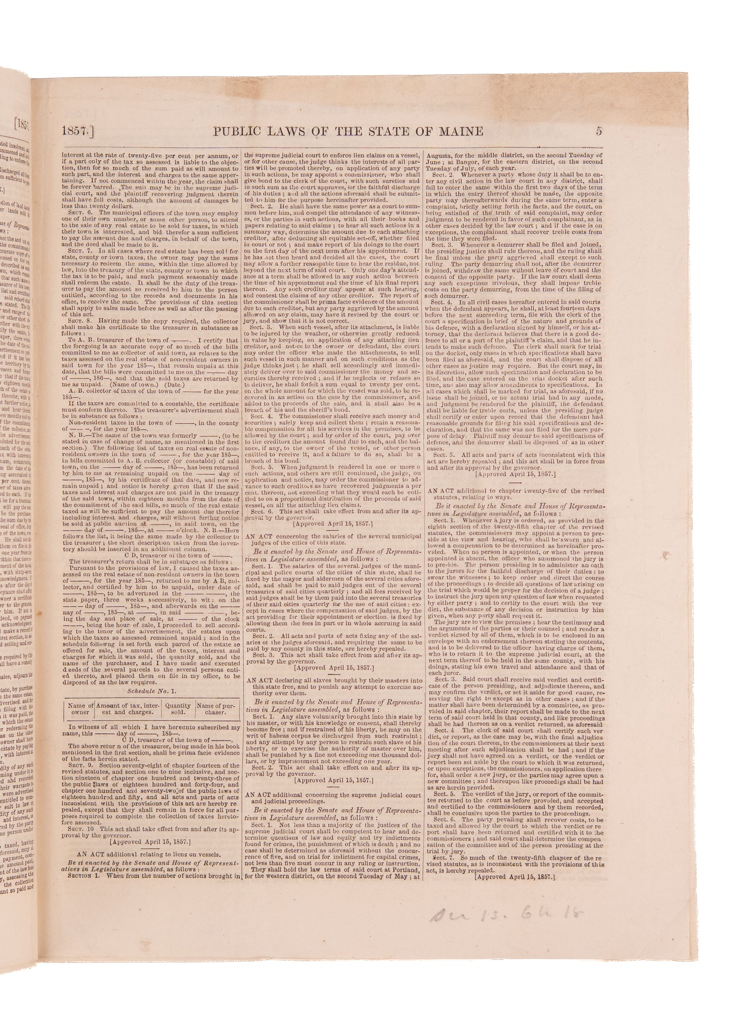 1857 DRED SCOTT. State of Maine Defies Supreme Court and Grants Freedom All Slaves. Rare.