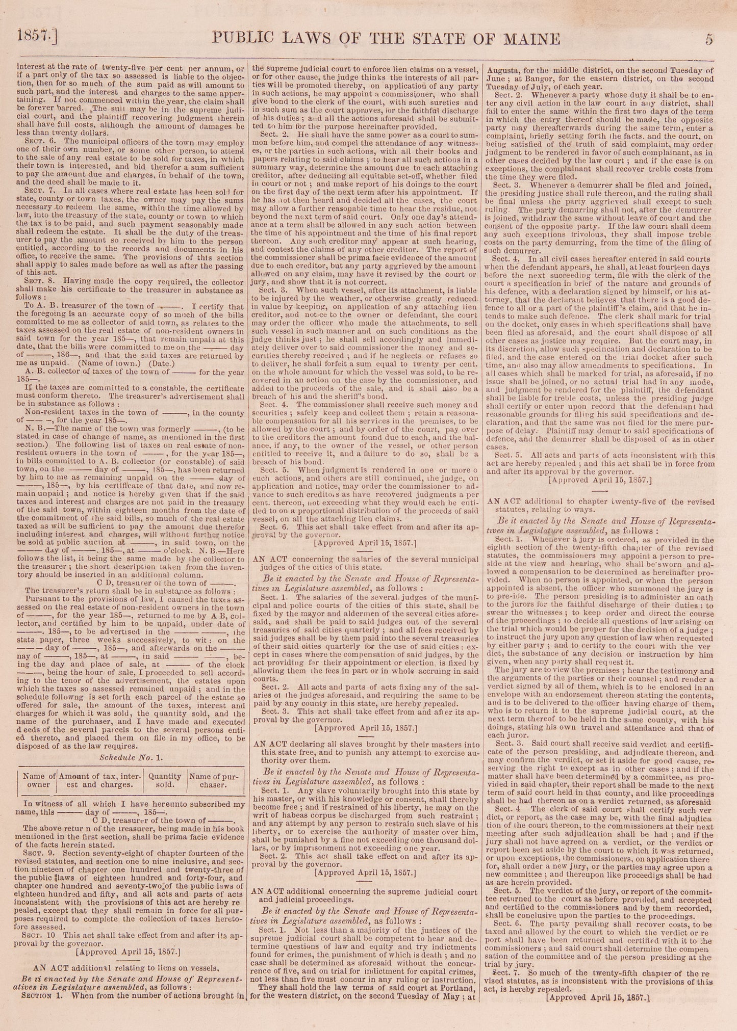 1857 DRED SCOTT. State of Maine Defies Supreme Court and Grants Freedom All Slaves. Rare.