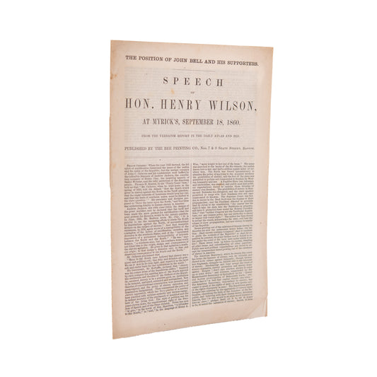 1860 ABRAHAM LINCOLN. Wilson Argues Abolition of Slavery is "the" Moral Issue of Abraham Lincoln Election.