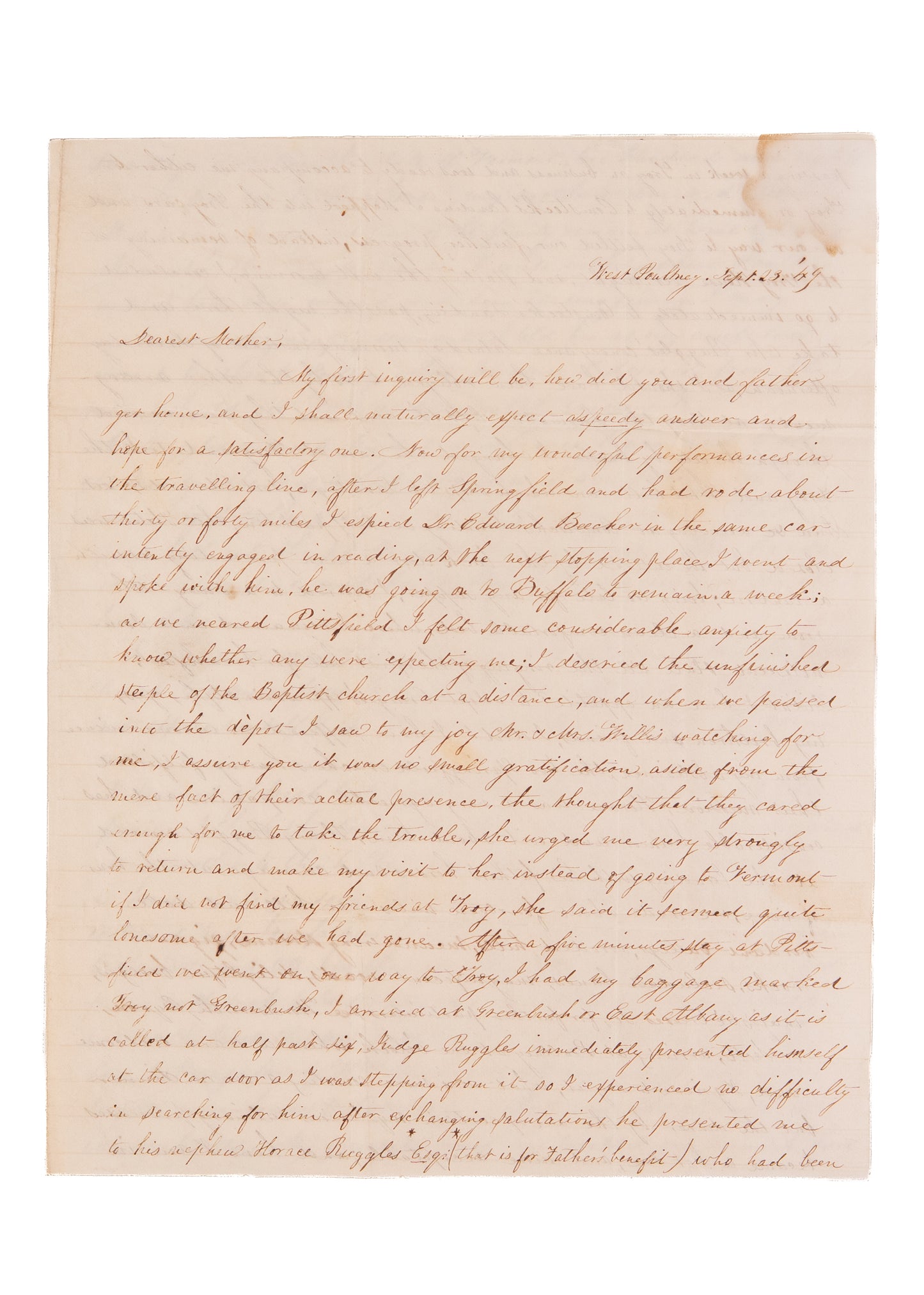 1806-1849 WILLIAM JENKS. Group of Correspondence, Including Important American Tract Society Circular.