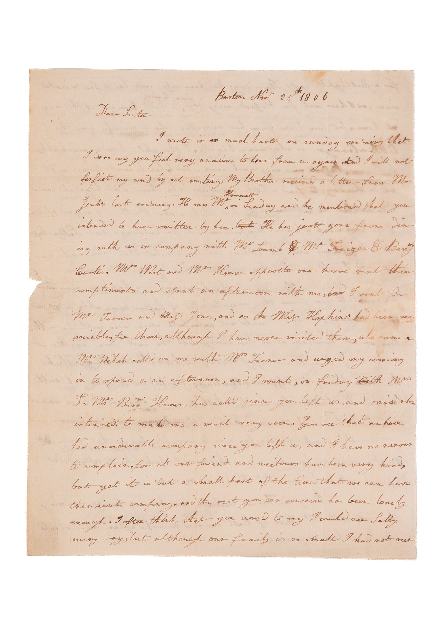 1806-1849 WILLIAM JENKS. Group of Correspondence, Including Important American Tract Society Circular.
