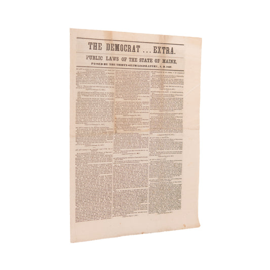 1857 DRED SCOTT. State of Maine Defies Supreme Court and Grants Freedom All Slaves. Rare.