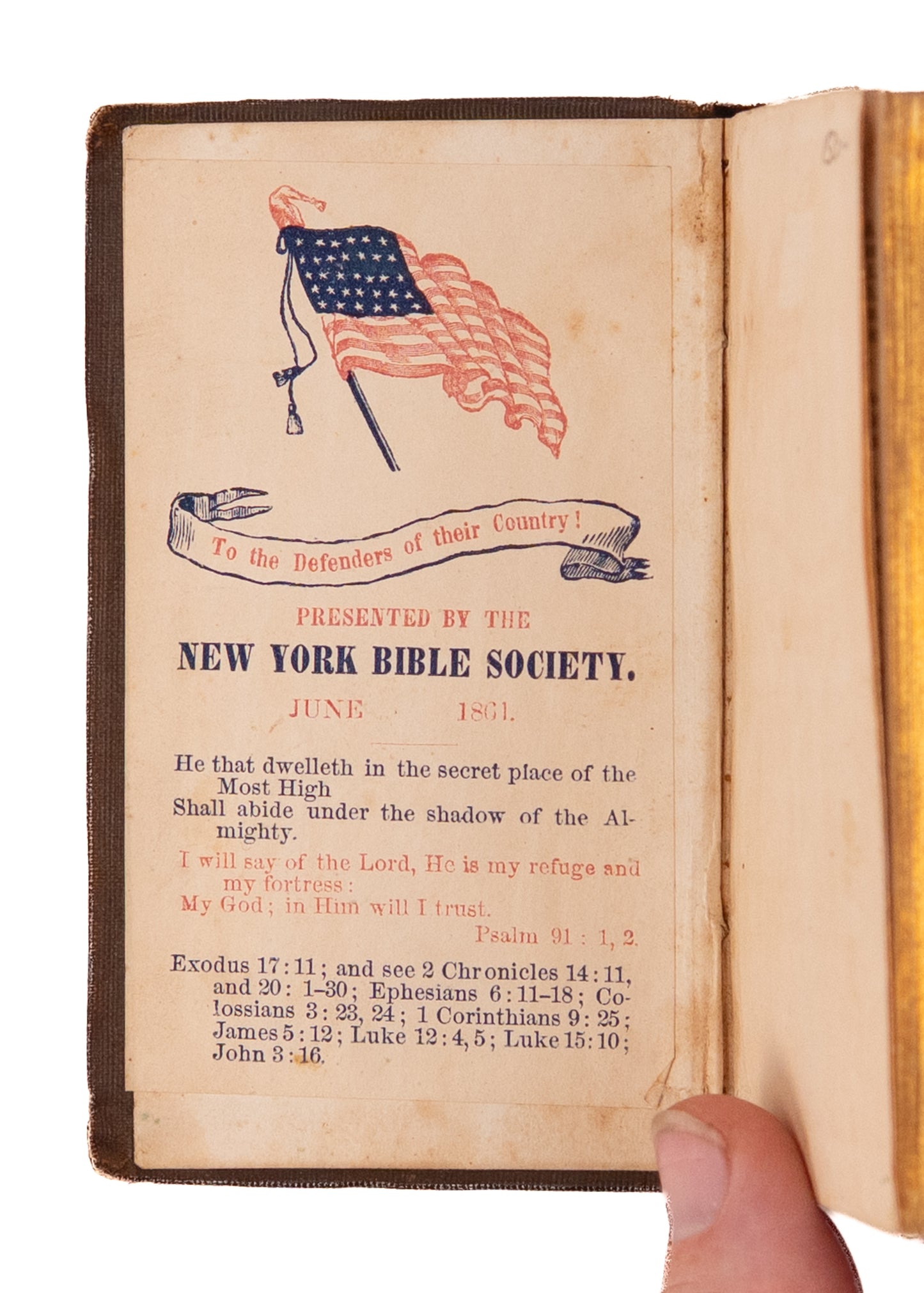 1861 CIVIL WAR - GERMAN. Rare German New Testament Issued for German Speaking Union Soldiers.