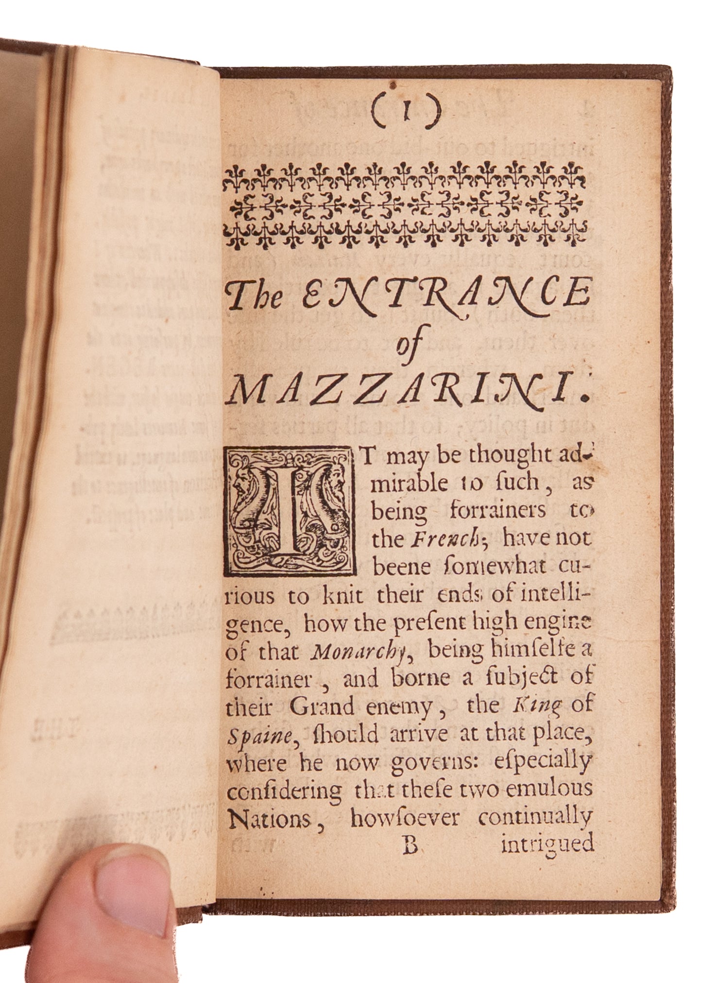 1657 THOMAS TANNER. The Entrance of Mazzarini. Rare French History after Death of Cardinal Richelieu.