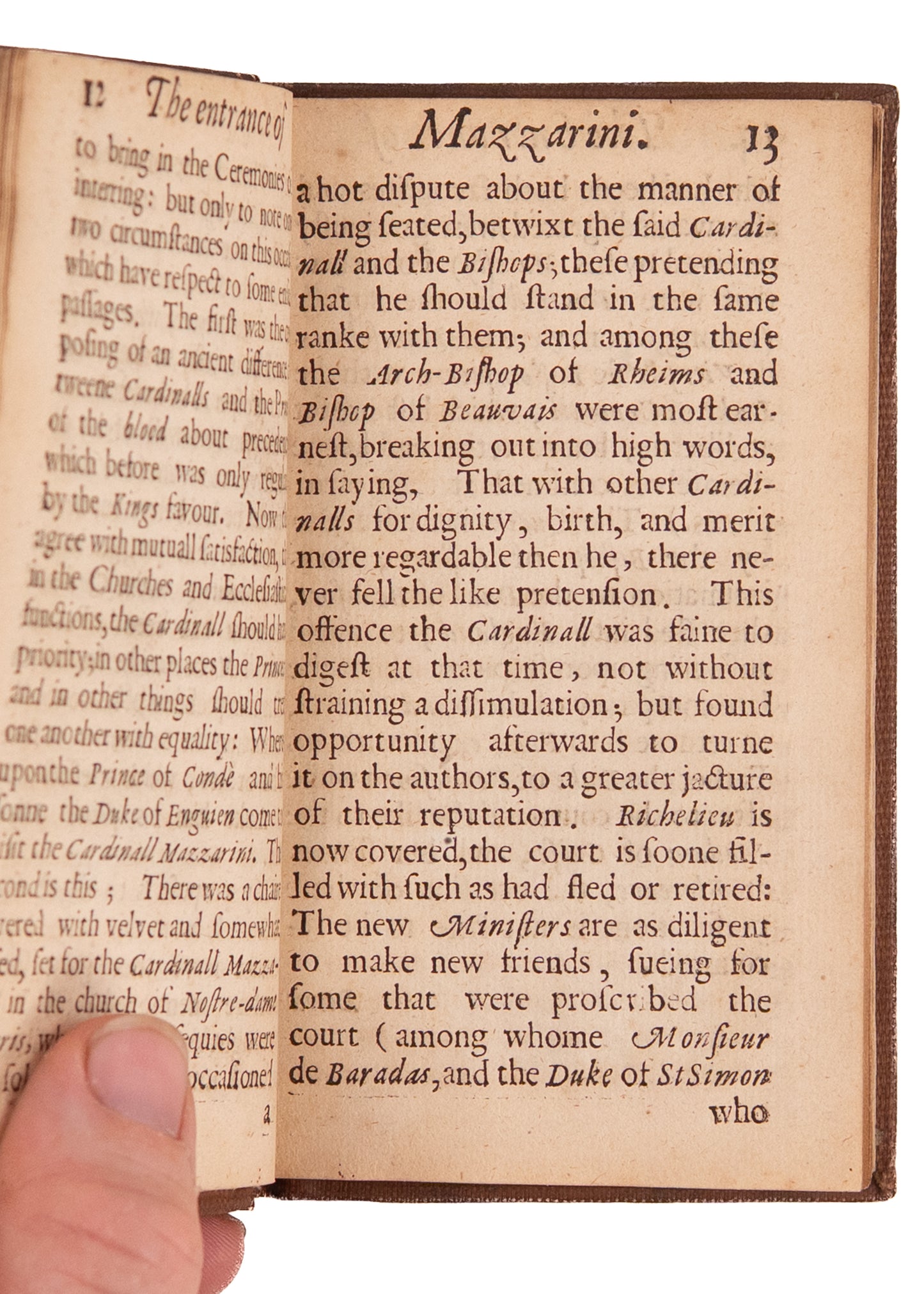 1657 THOMAS TANNER. The Entrance of Mazzarini. Rare French History after Death of Cardinal Richelieu.