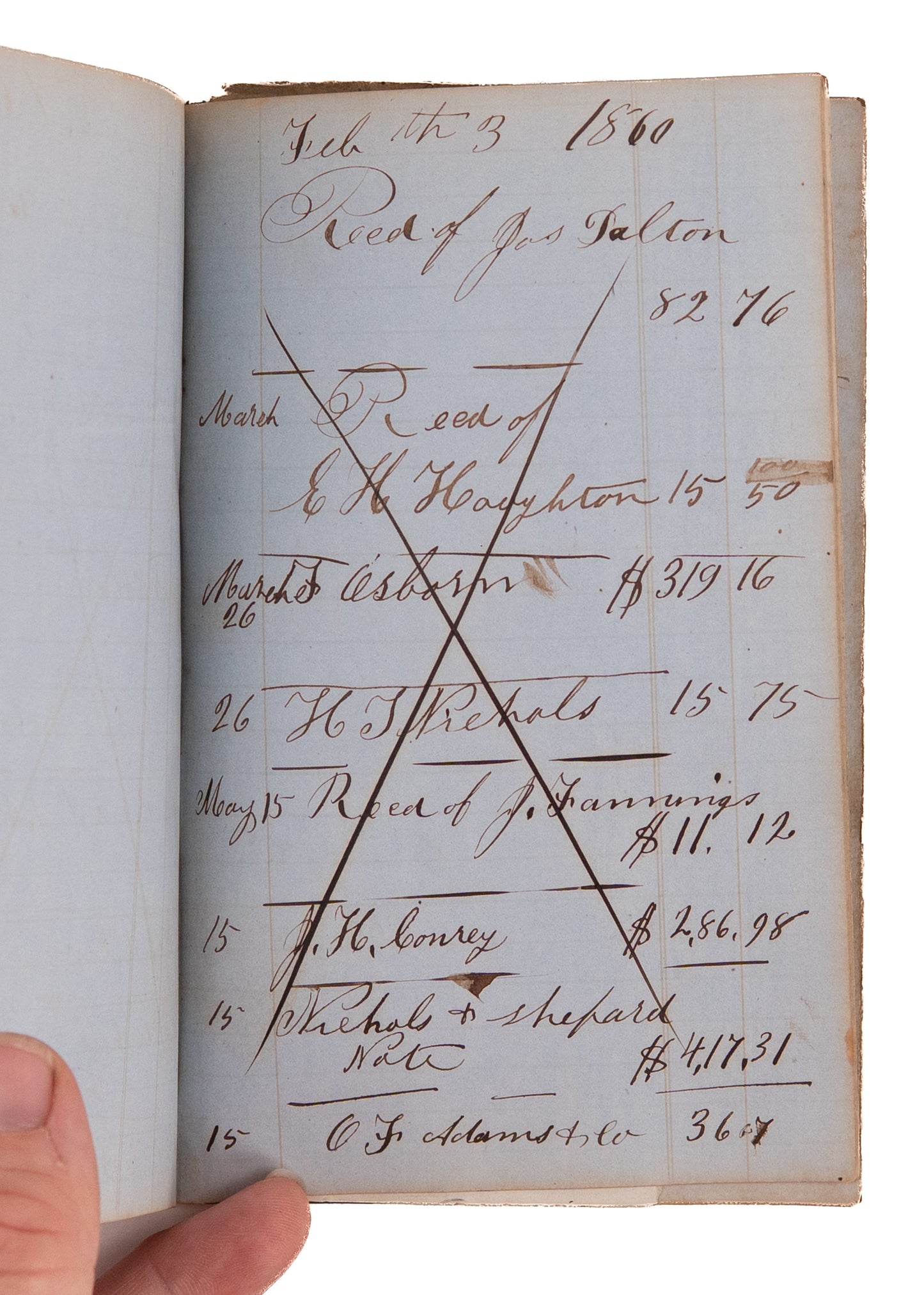 1859-1860 WHALING & BLUBBER OIL SALES. Blubber and Oil Dealer's Diary Just Prior to Petroleum Boom.