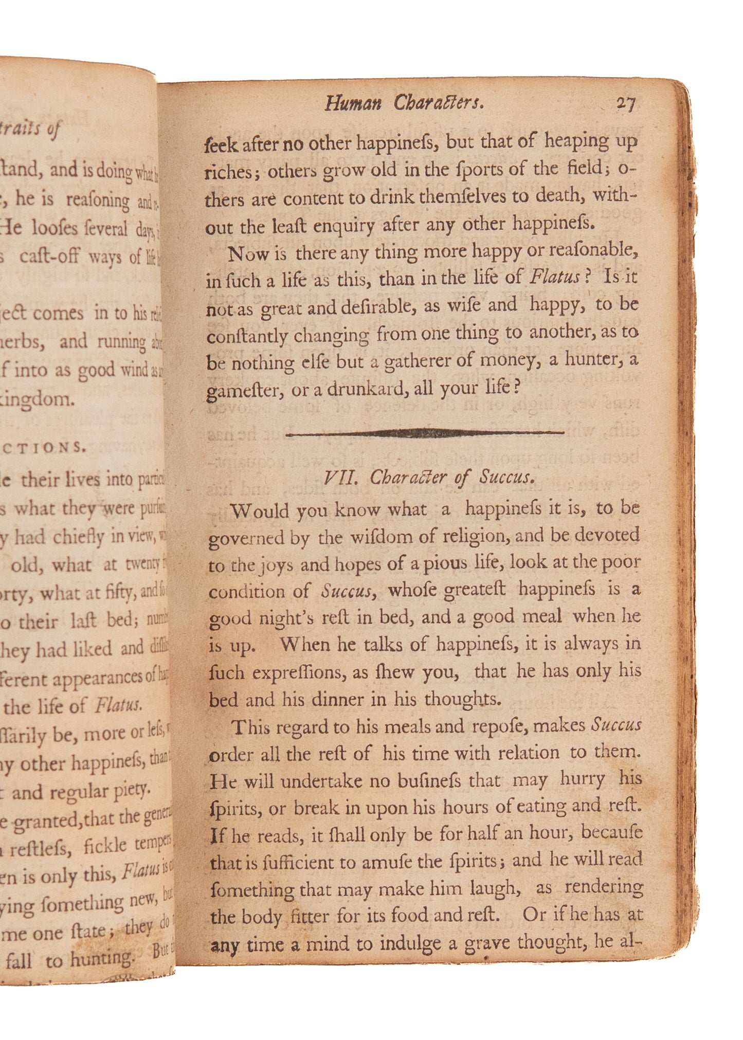 1790 DAVID SIMPSON. Portraits of Human Characters - Early Work on Personality Types and Sin.