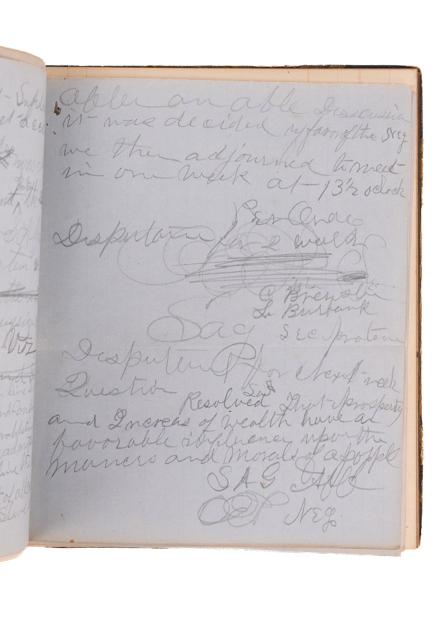1858-1861 EAST SUFFIELD DEBATE SOCIETY. Young Men Debate Slavery, Secession, and Then Join the Civil War.