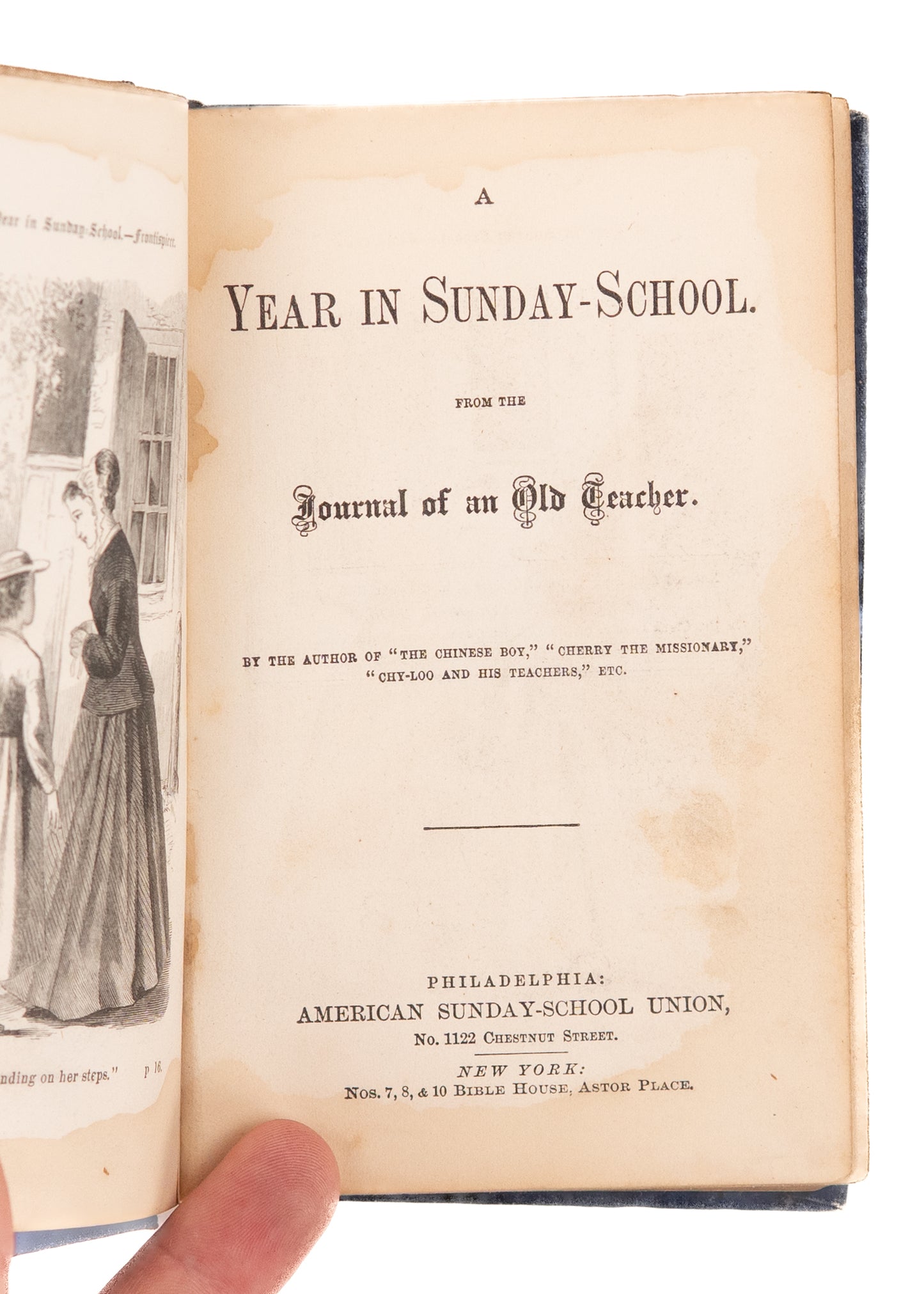 1850 AMERICAN SUNDAY SCHOOL UNION. Four Volumes Including a Sunday School Teacher Memoir