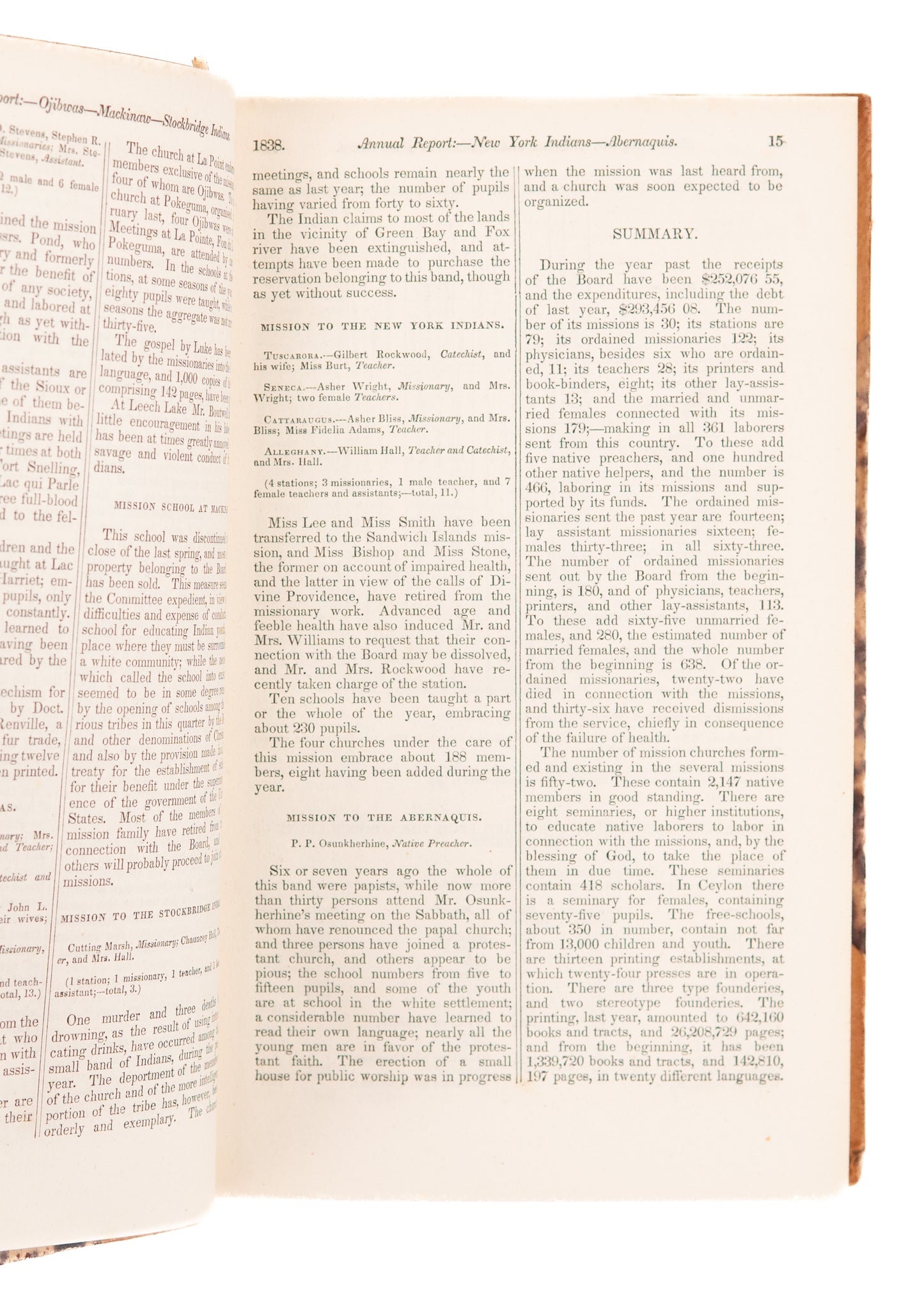 1838 THE MISSIONARY HERALD. Trail of Tears, Hawaiian Missions, Folding Map of Asia.