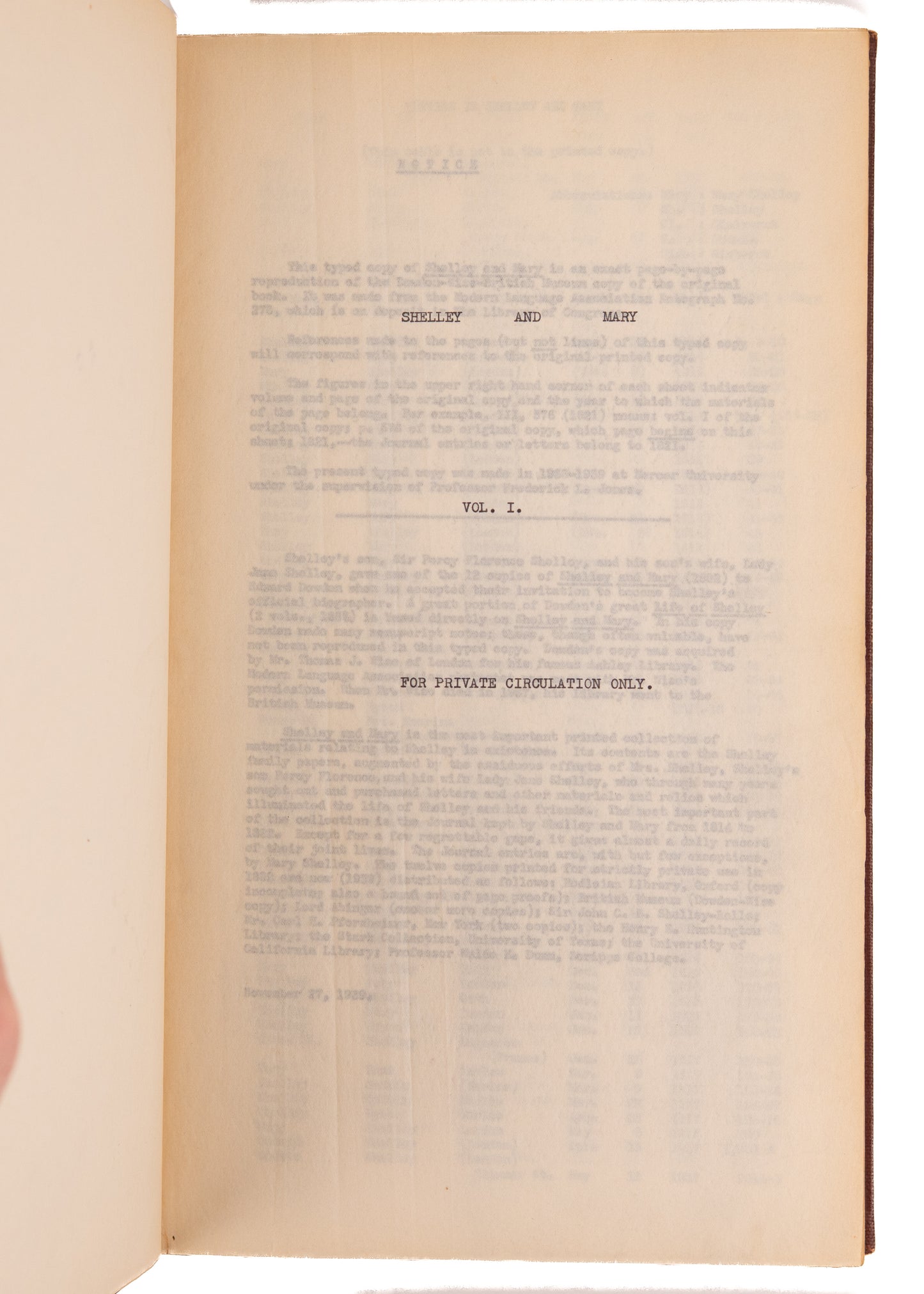 1882 MARY SHELLEY & PERCY SHELLEY. A Unique Typescript of the Dowden-Wise MSs - Frankenstein, Lord Byron, & More.
