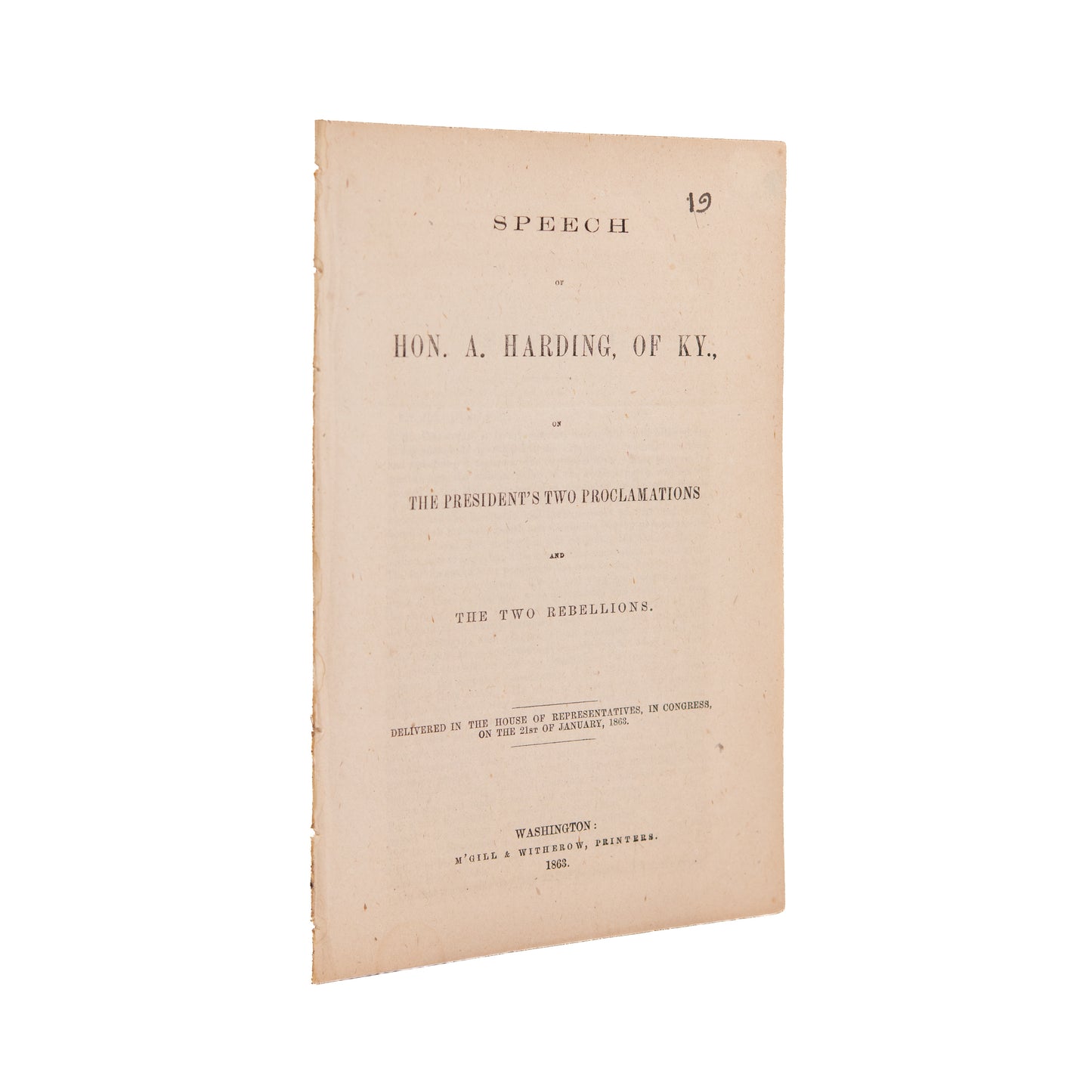 1863 EMANCIPATION PROCLAMATION. Ketucky's Furious Backlash to the Federally Imposed Emancipation of Slaves.