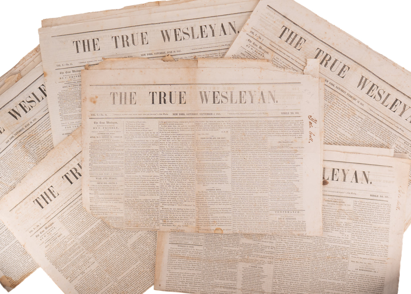 1846-47 THE TRUE WESLEYAN. Radical Methodist Abolitionist Paper - Fugitive Slave First-Hand Testimony &c.