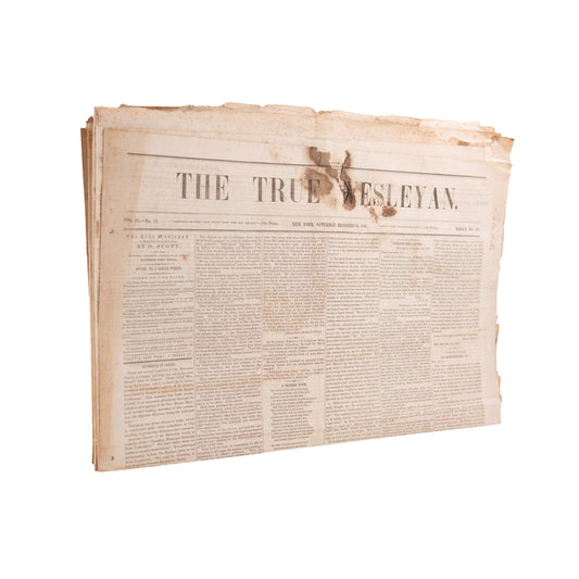 1846-47 THE TRUE WESLEYAN. Radical Methodist Abolitionist Paper - Fugitive Slave First-Hand Testimony &c.