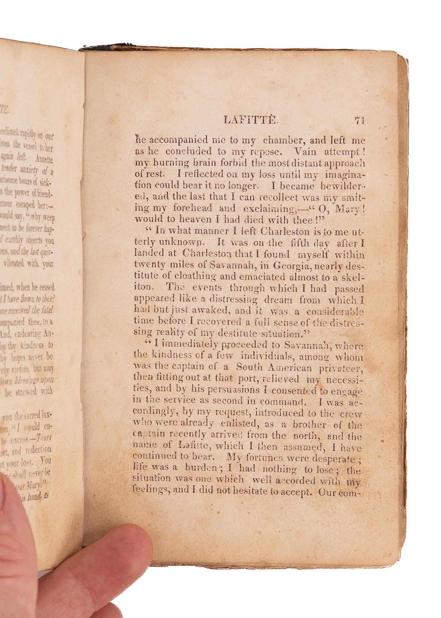 1830 LAFITTE OF NEW ORLEANS. Rare Romanticized Biography of Notorious Slave Trader and Pirate.