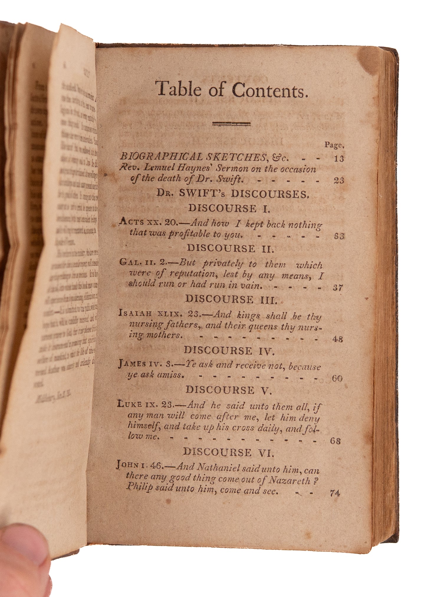 1805 LEMUEL HAYNES. Rare Imprint of Lemuel Haynes Sermon at Death of Mentor, Job Swift.