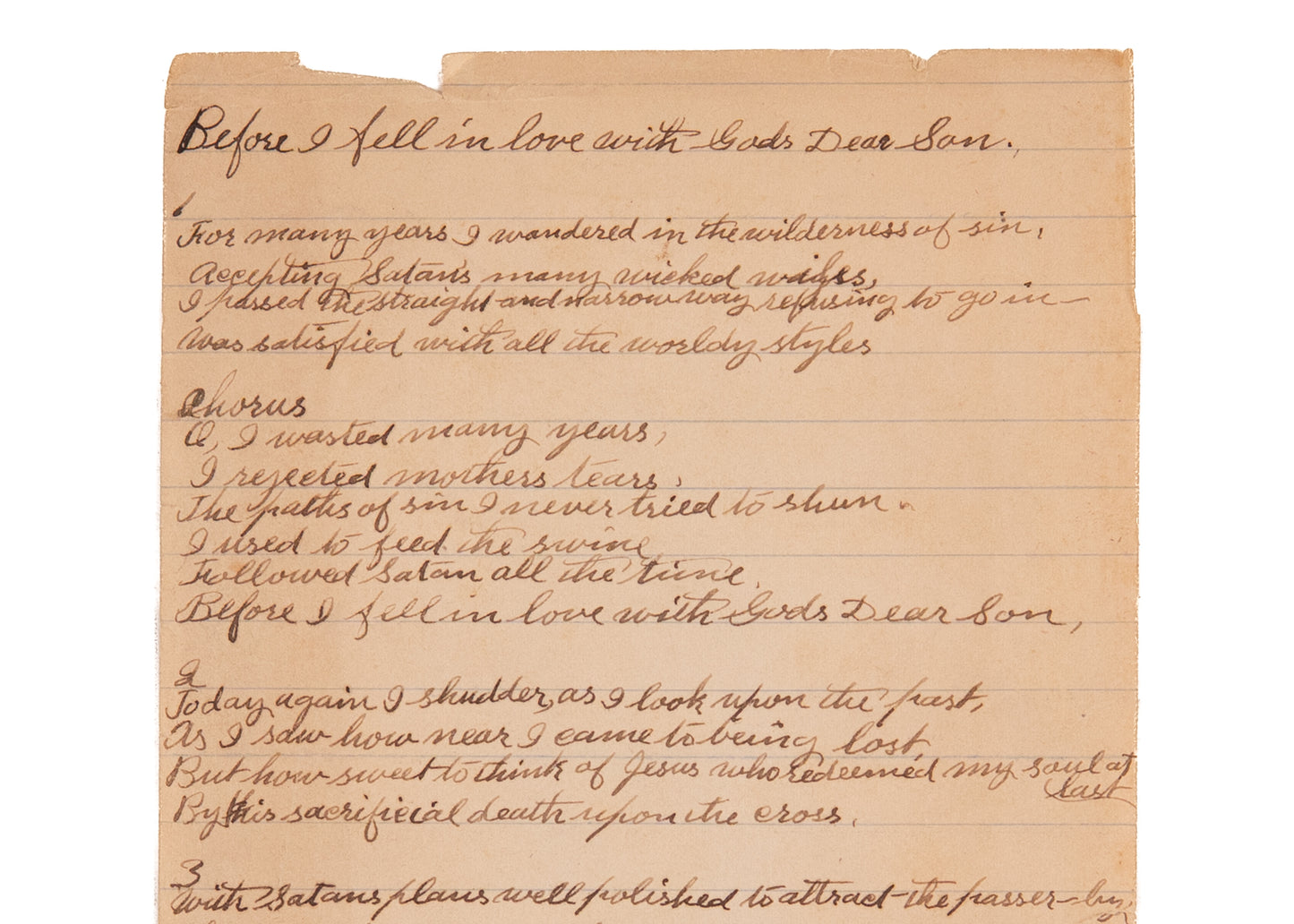 1916 H. L. SHUMWAY. Azusa Street - Early Pentecostal Holiness Evangelist - Unpublished Hymn.