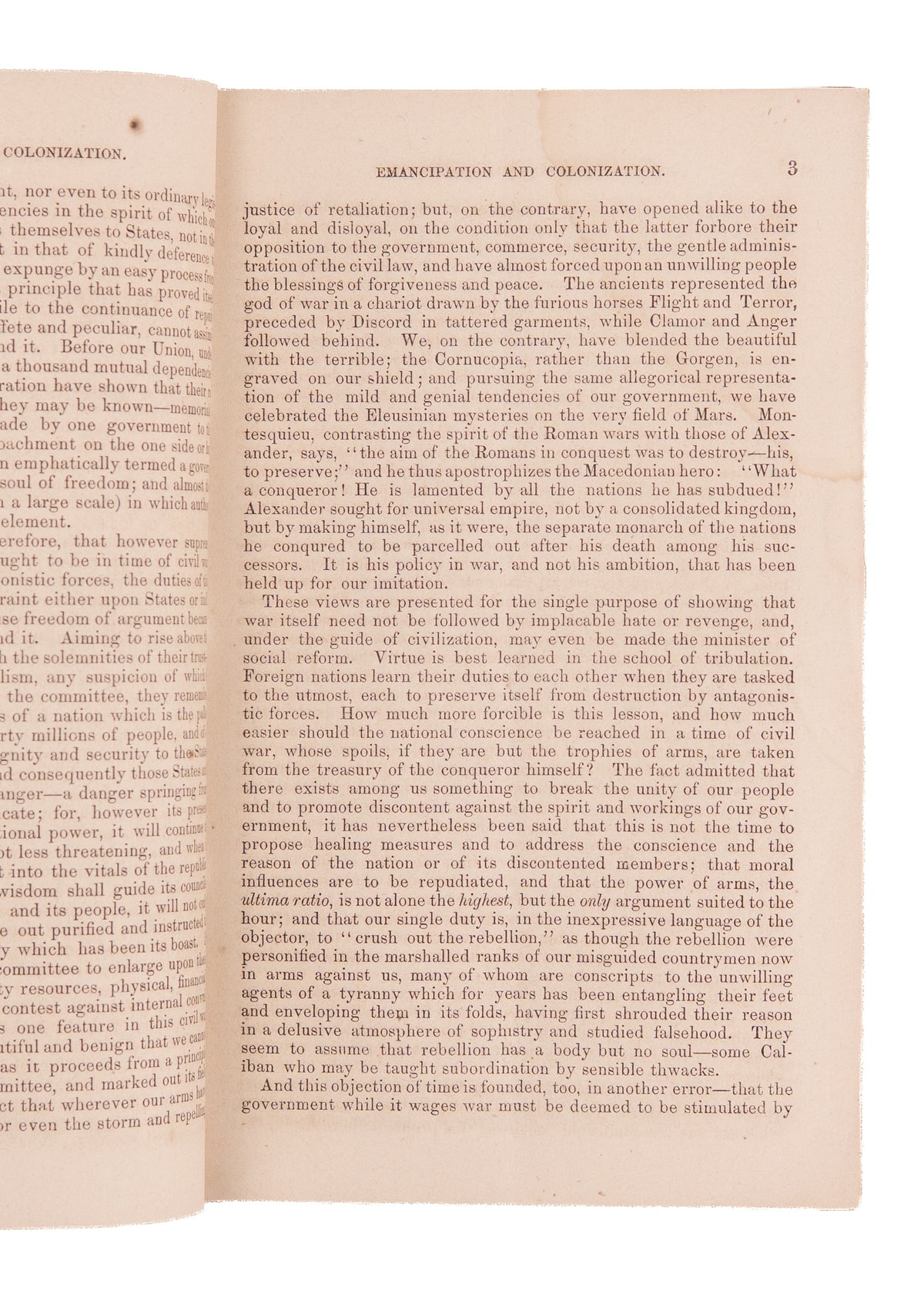 1862 REPORT ON EMANCIPATION. Abraham Lincoln Attempts to Push Colonization - Gets Rebuked by Frederick Douglass.