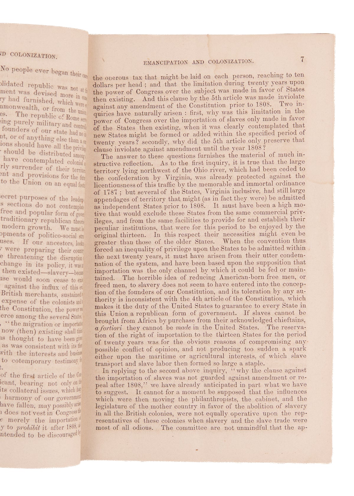 1862 REPORT ON EMANCIPATION. Abraham Lincoln Attempts to Push Colonization - Gets Rebuked by Frederick Douglass.